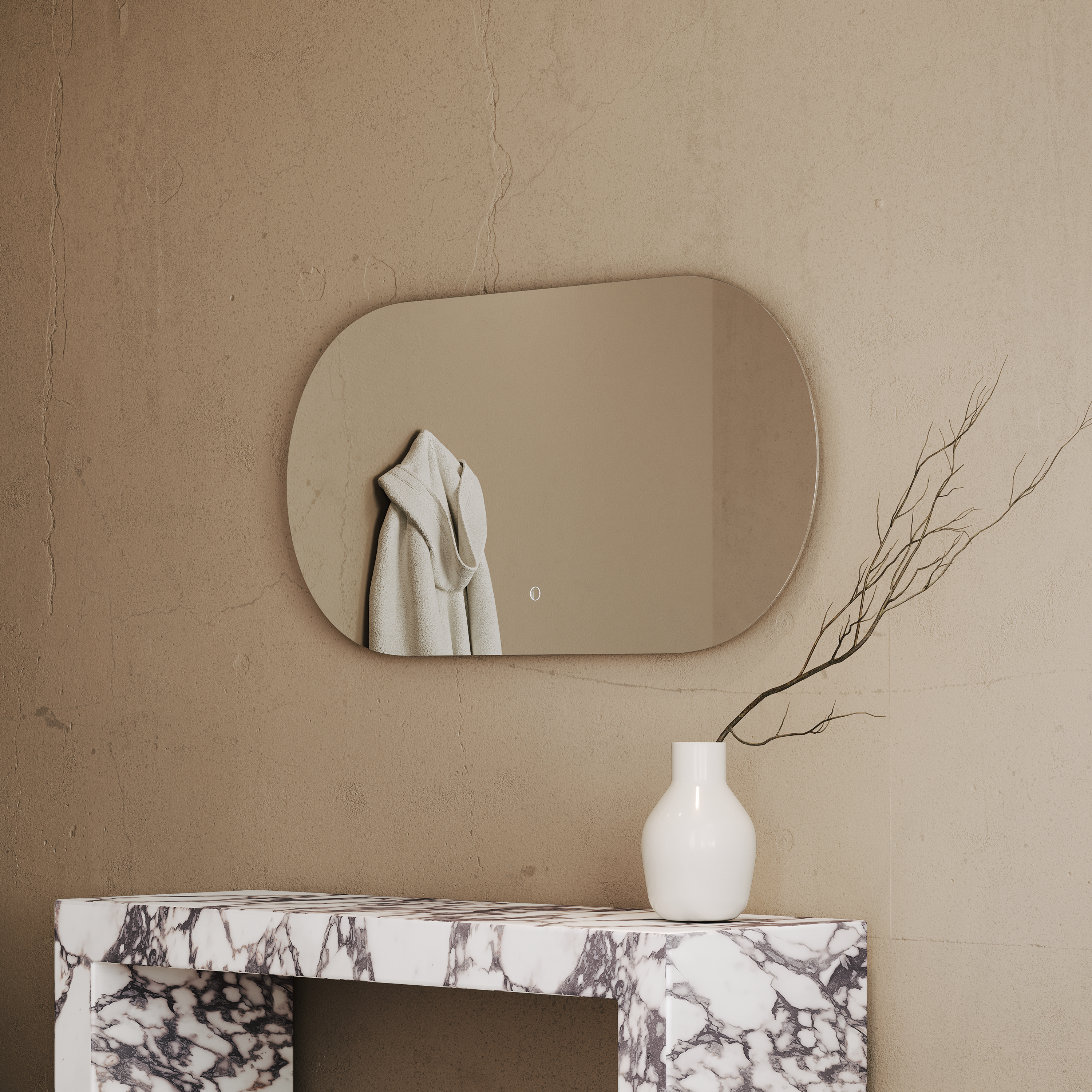 Cellini Oval Mirror with Demister and Light 1200mm