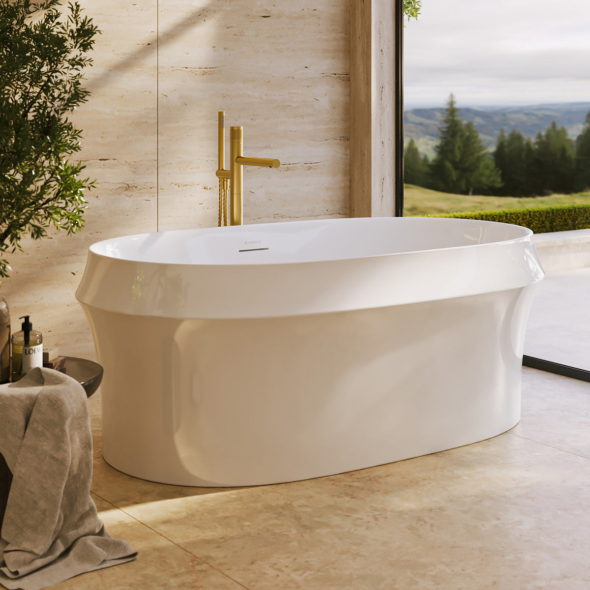 Corniche Light White Freestanding Acrylic Bath 1600mm
