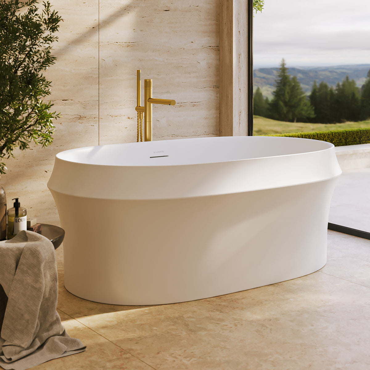Corniche Light White Freestanding Acrylic Bath 1600mm