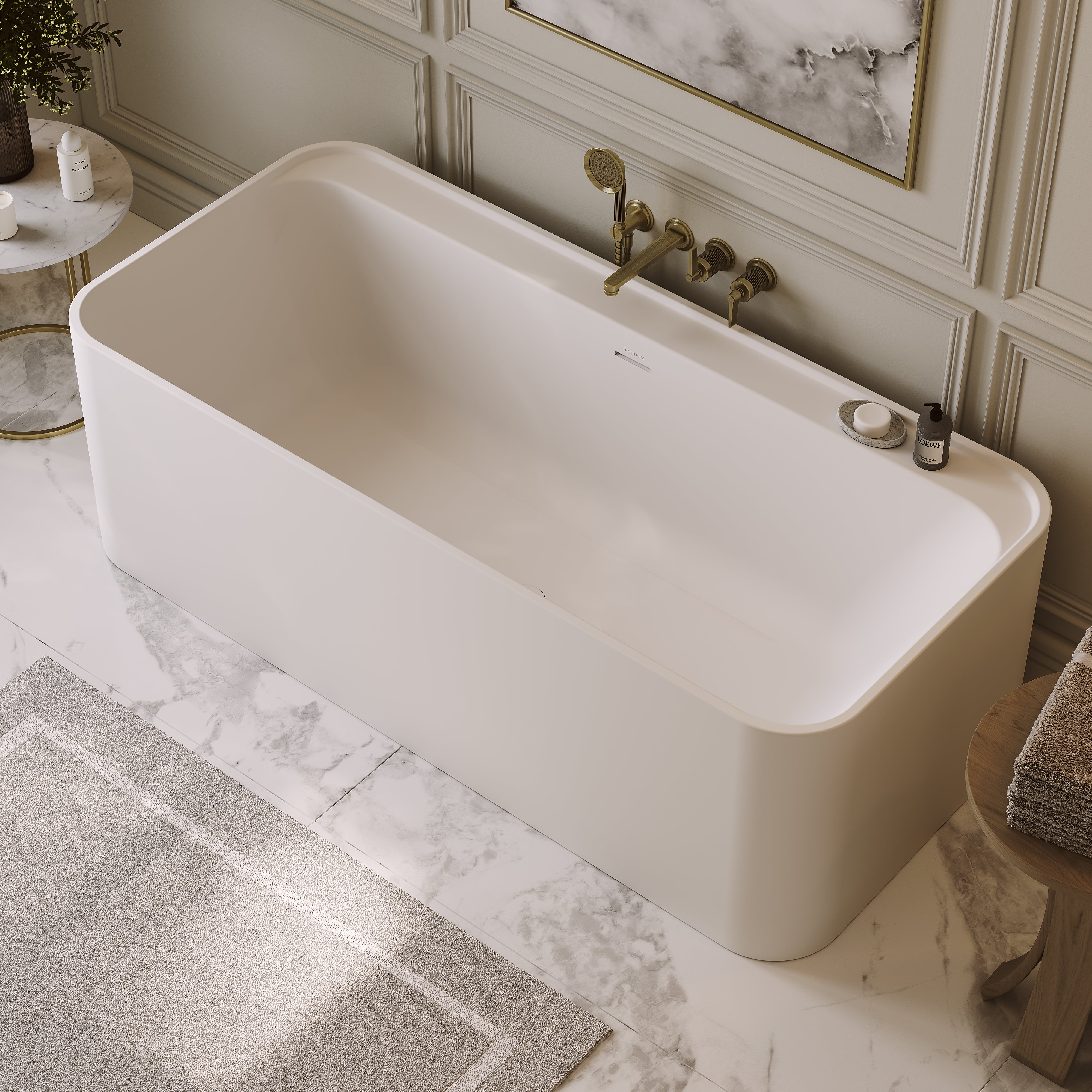Cullen Freestanding White Stone Bath 1700mm
