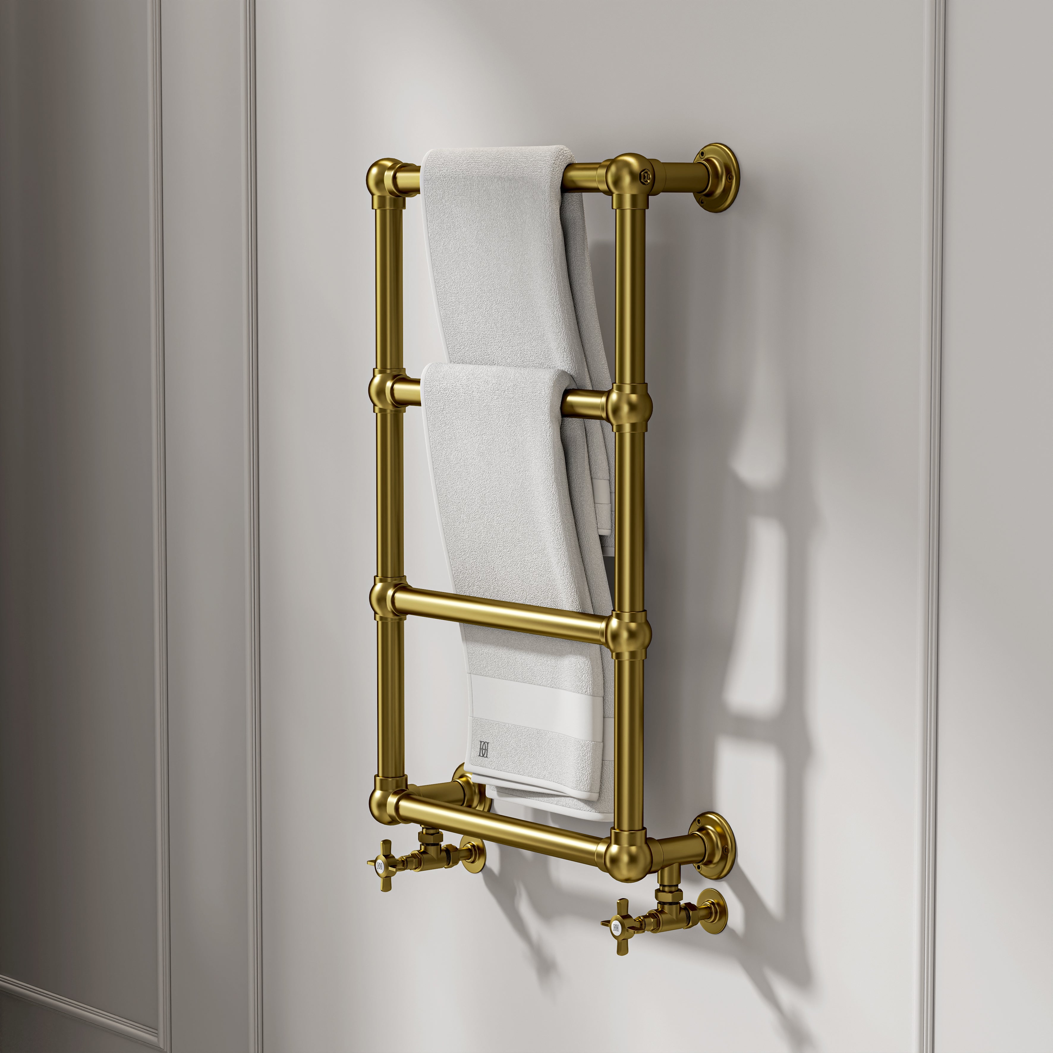 Camden Wall Mounted 4-bar Traditional Heated Towel Warmer Radiator Brushed Gold