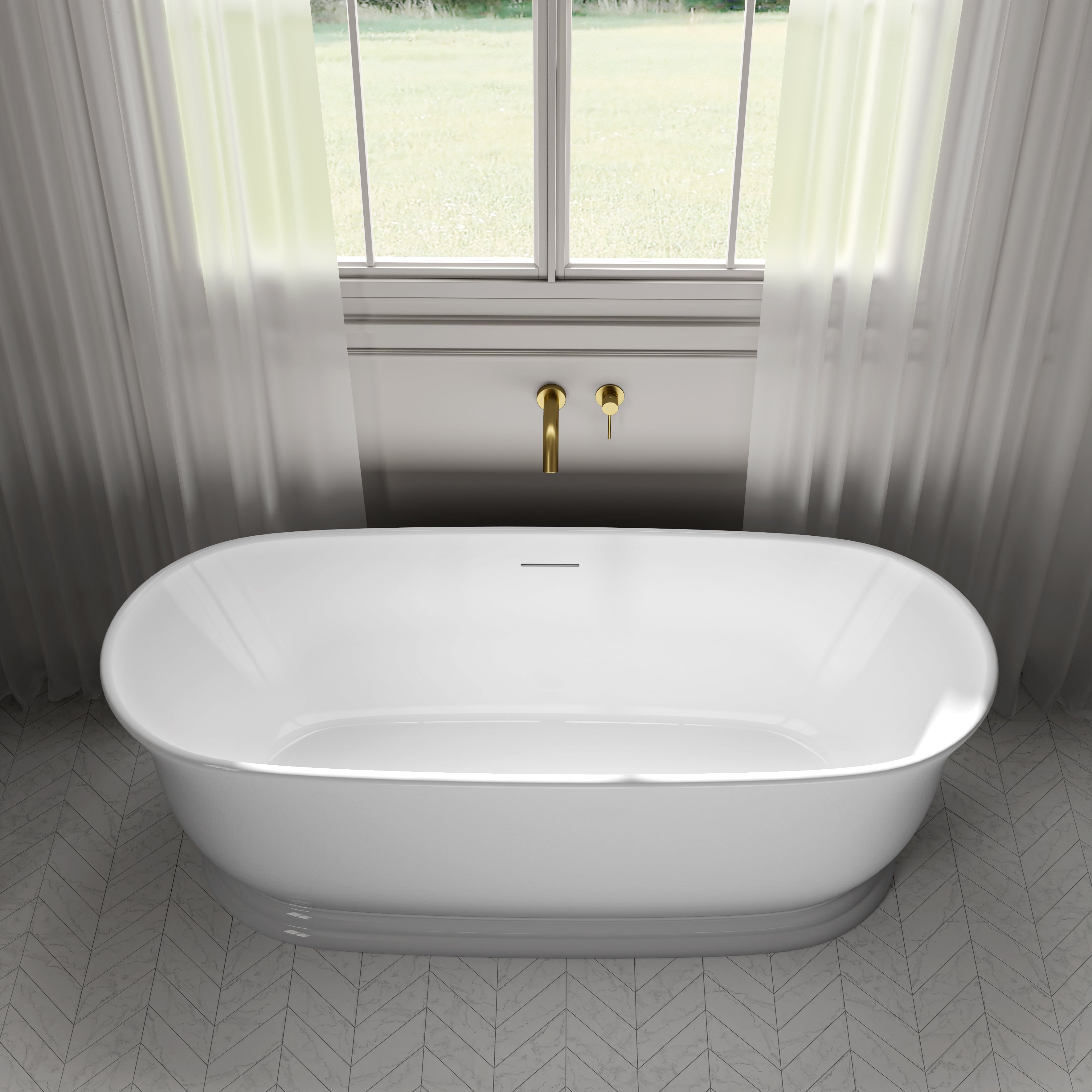 Carlton Light White Freestanding Acrylic Bath 1800mm