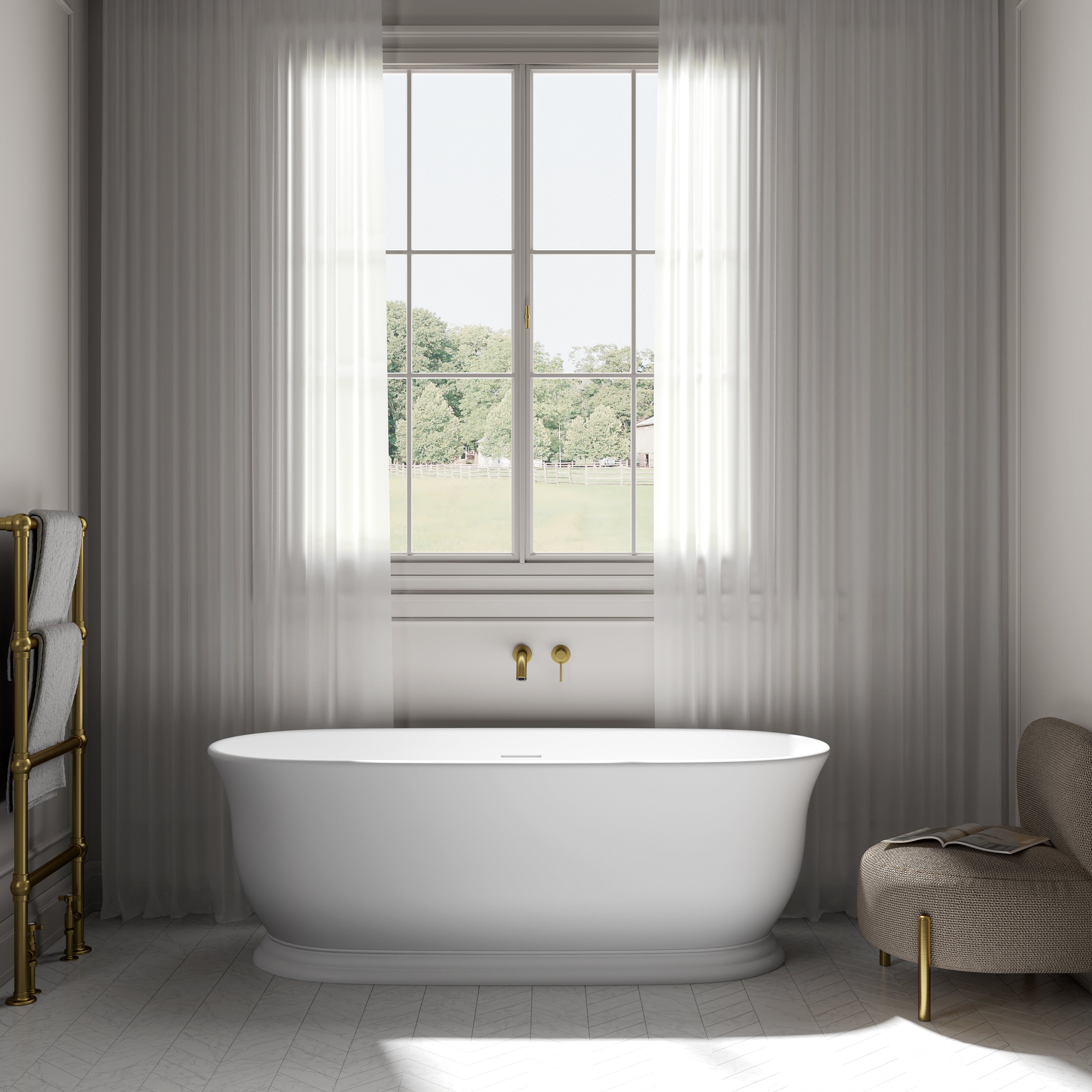 Carlton Light White Freestanding Acrylic Bath 1800mm