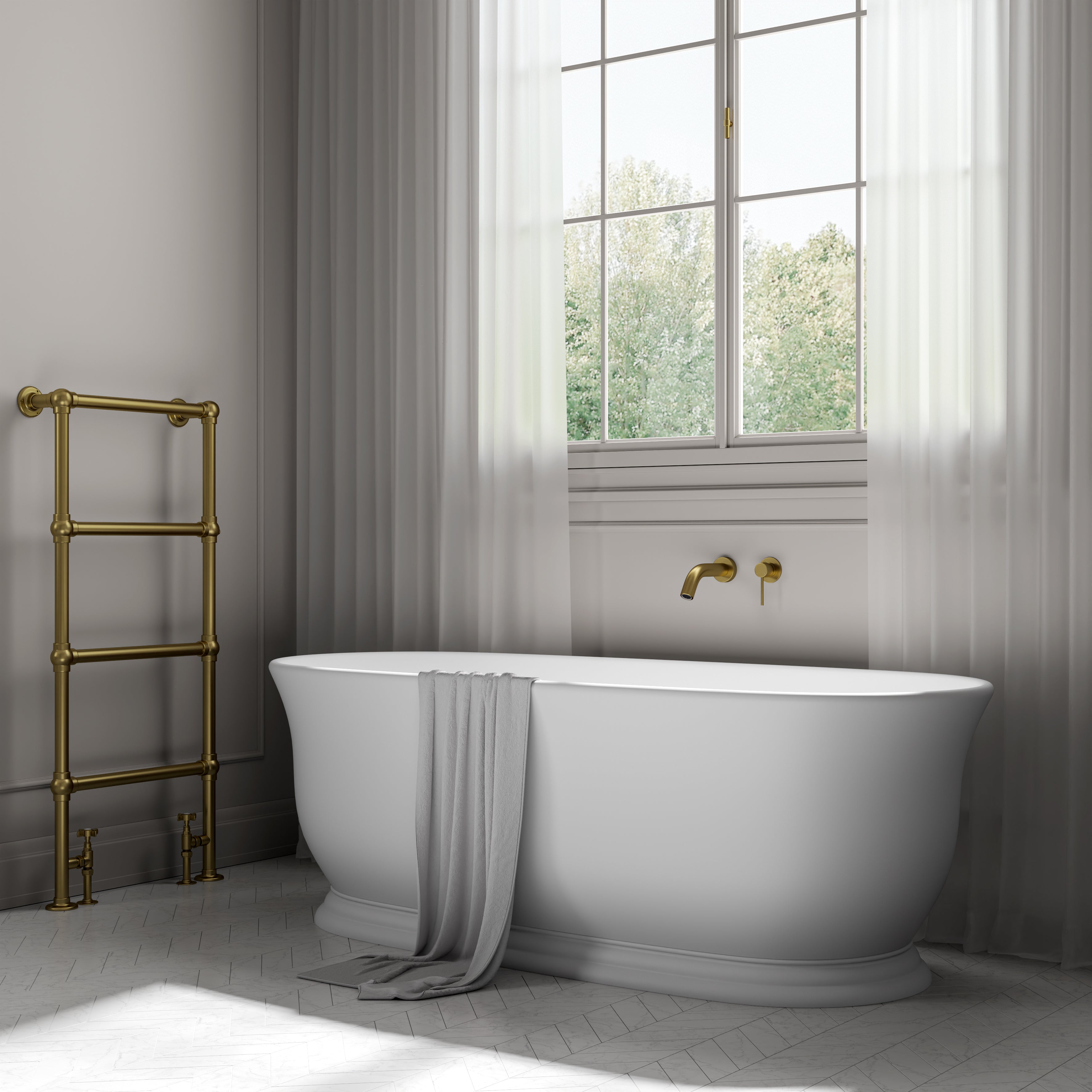 Carlton Light White Freestanding Acrylic Bath 1800mm