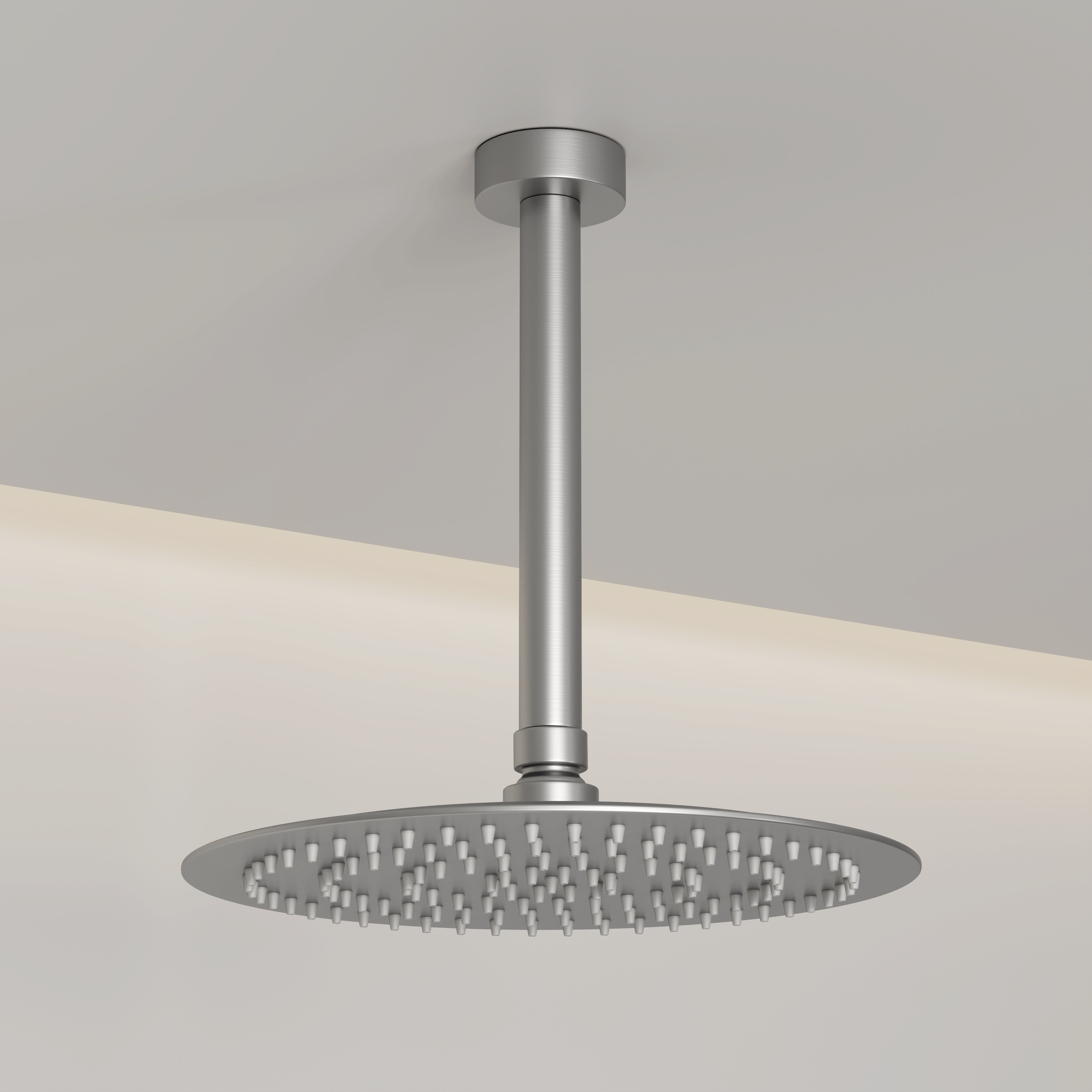 Nuvo Ceiling Mount Shower Arm - Brushed Stainless