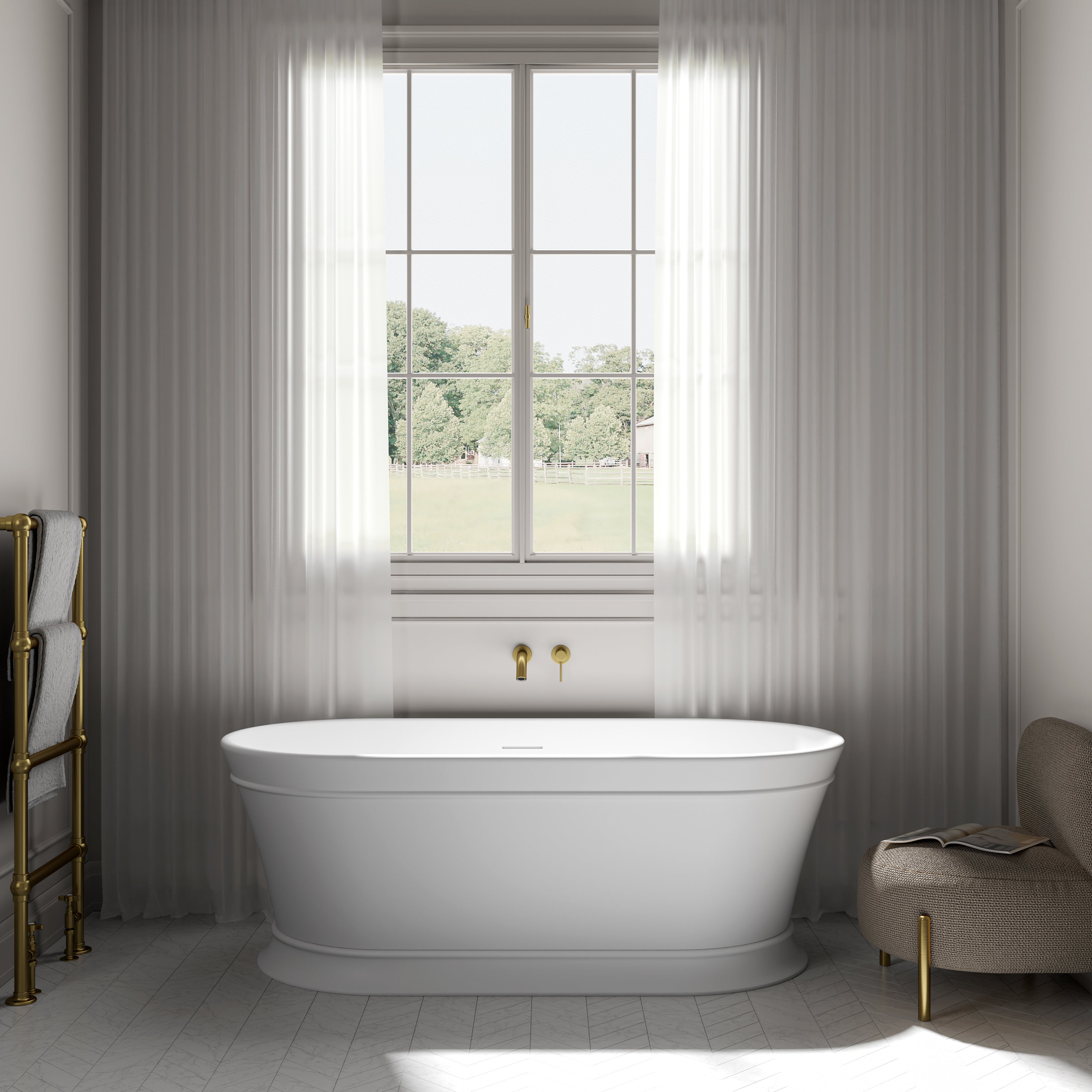 Chapley Light White Freestanding Acrylic Bath 1700mm