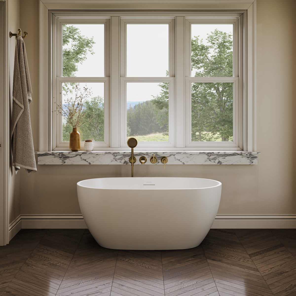 Chesham Light Freestanding White Acrylic Bath 1400mm