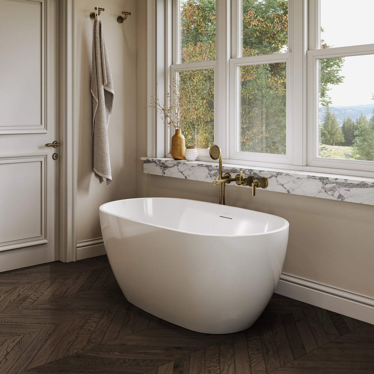Chesham Light Freestanding White Acrylic Bath 1400mm