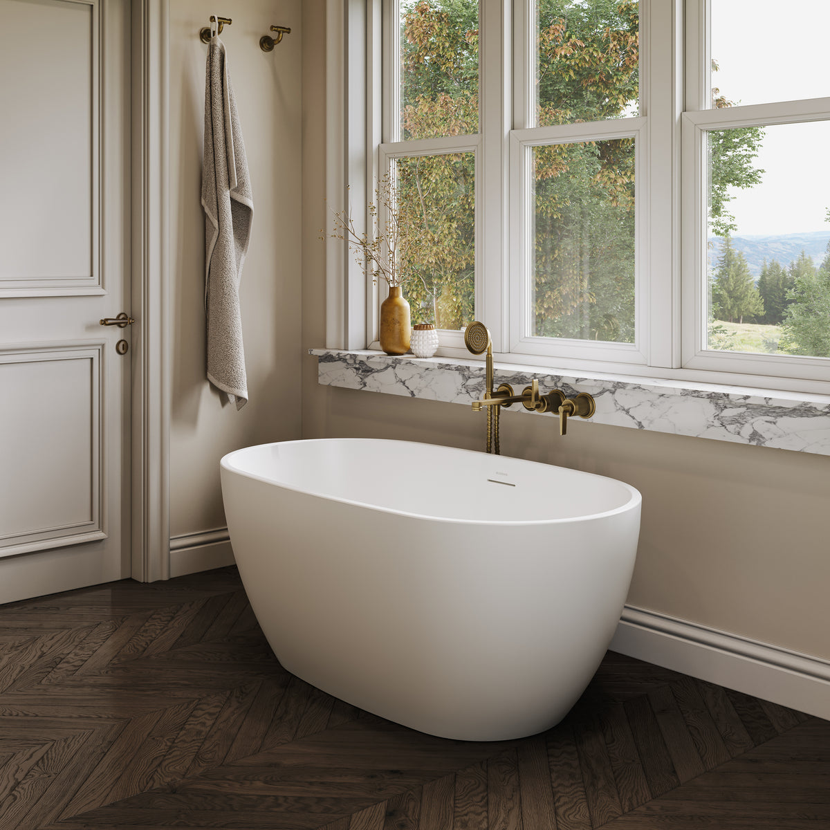Chesham Light Freestanding White Acrylic Bath 1400mm