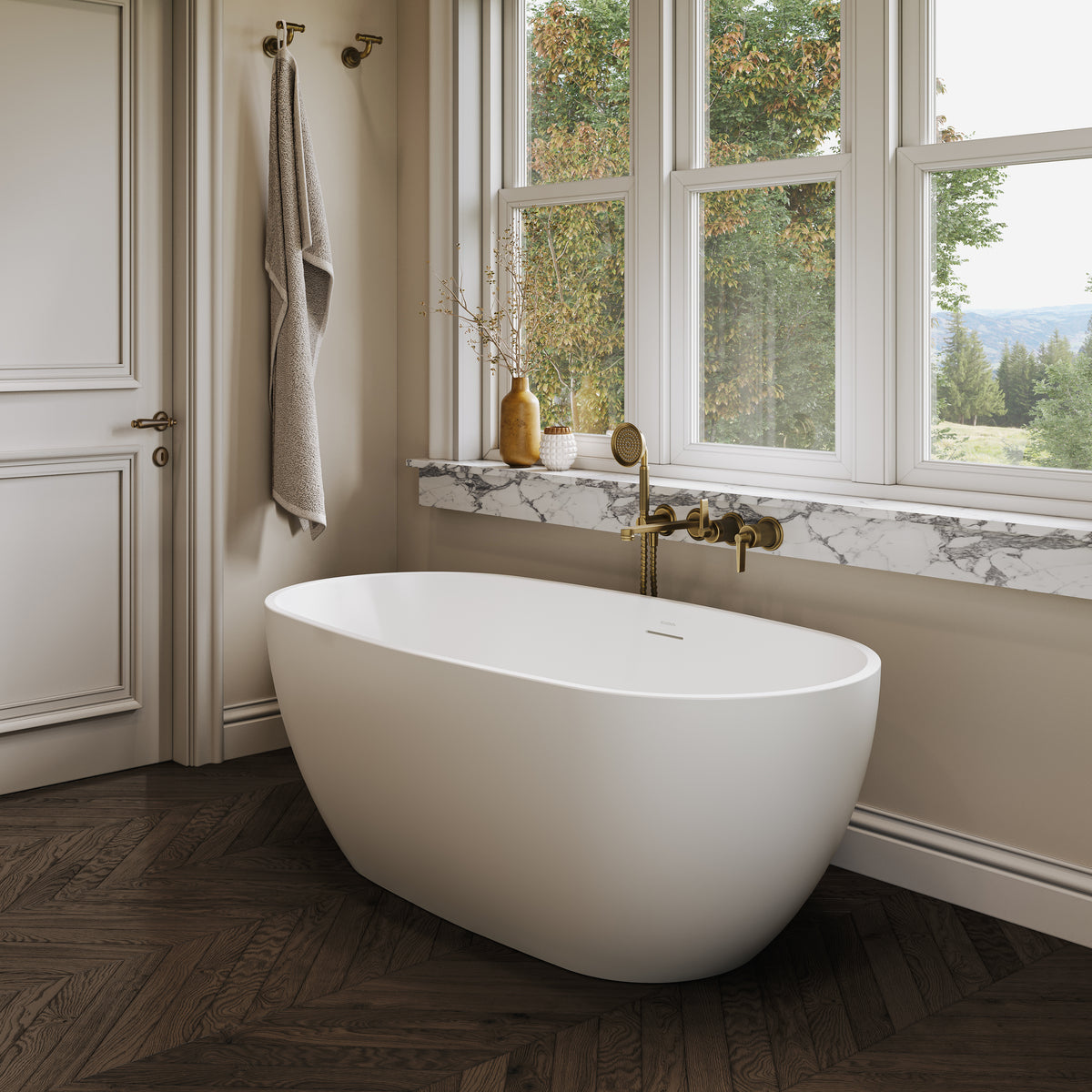 Chesham Light Freestanding White Acrylic Bath 1600mm