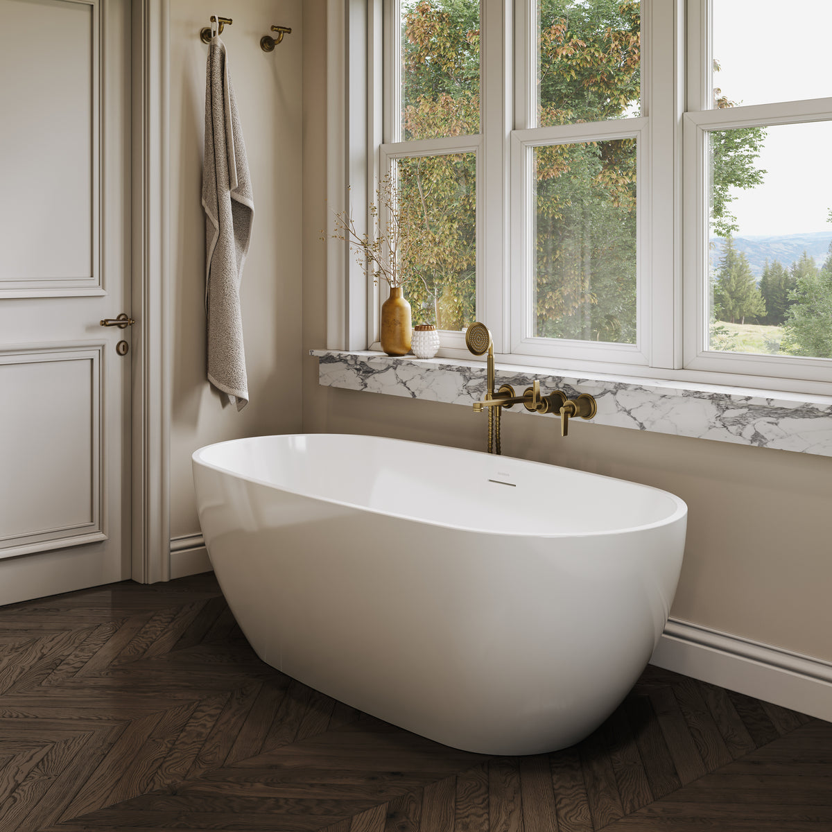 Chesham Light Freestanding White Acrylic Bath 1700mm