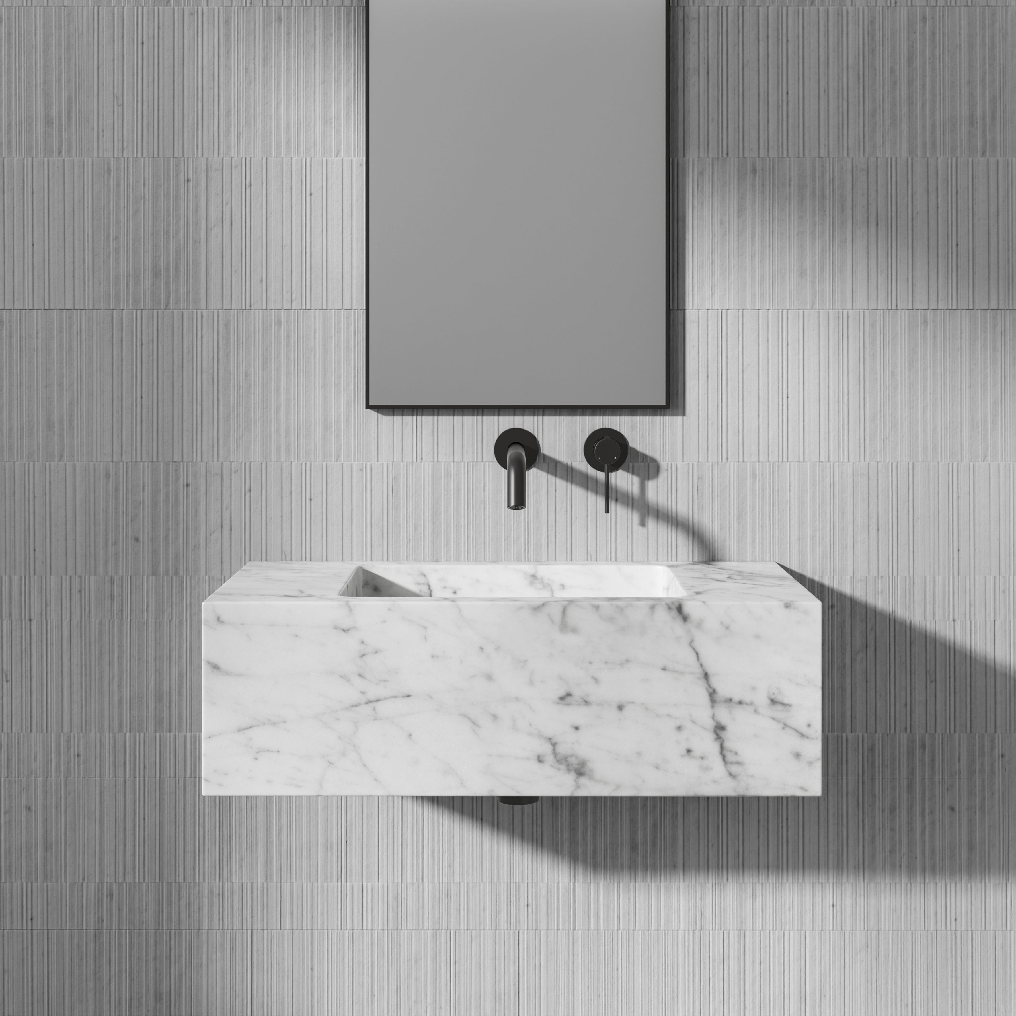 Cinatti Carrara Marble Wall Hung Basin 700mm