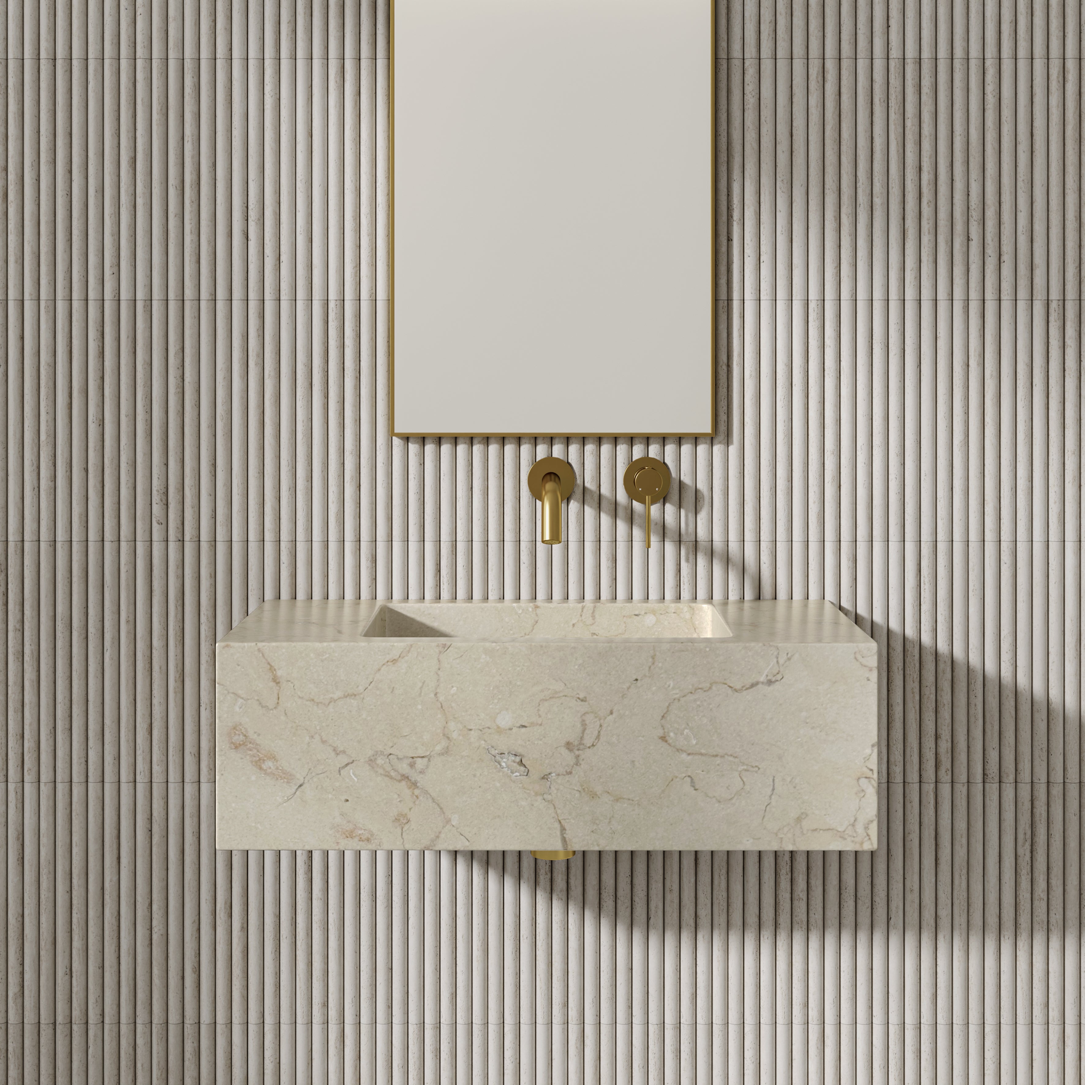 Cinatti Crema Marfil Marble Wall Hung Basin 700mm