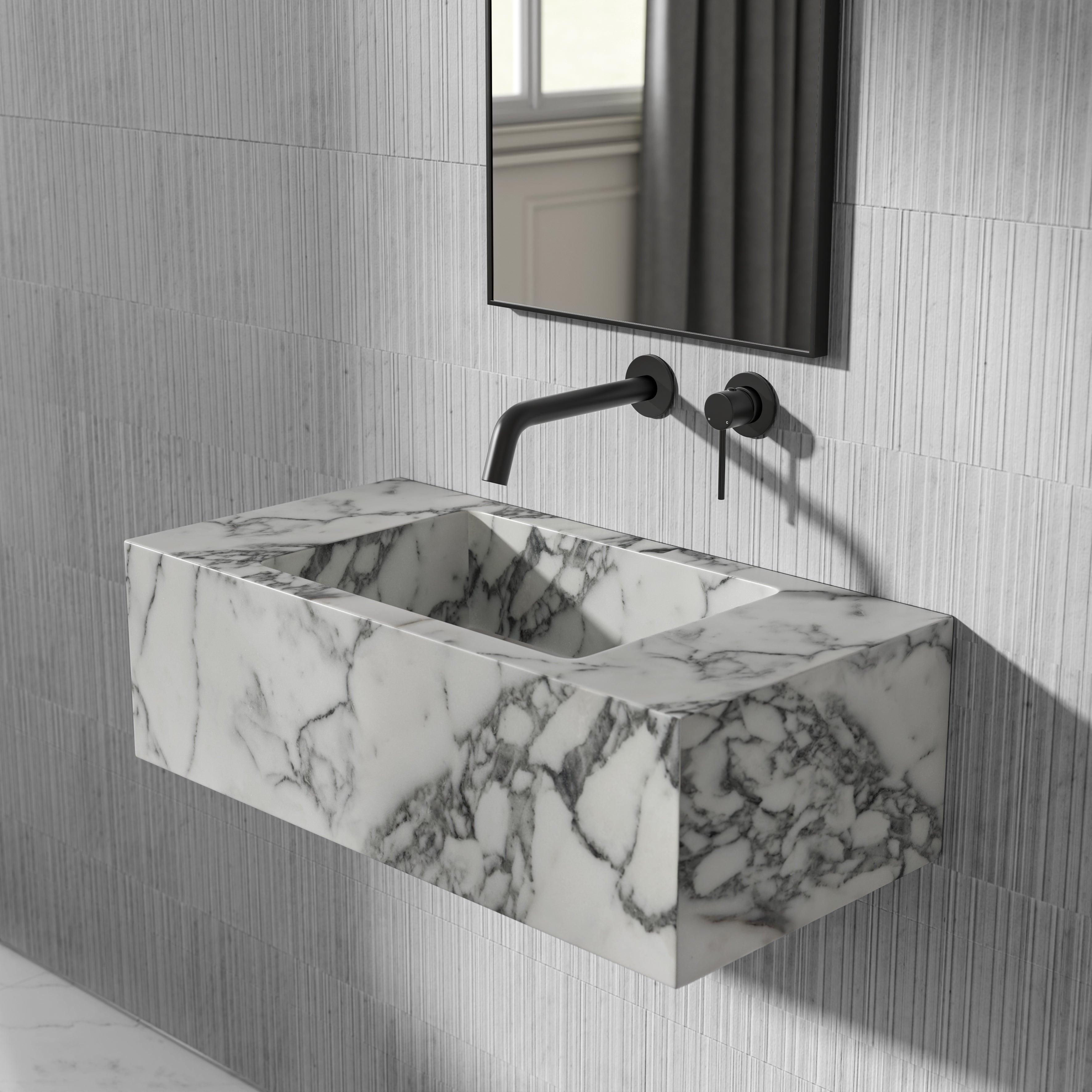 Cinatti Arabescato Marble Wall Hung Basin 700mm