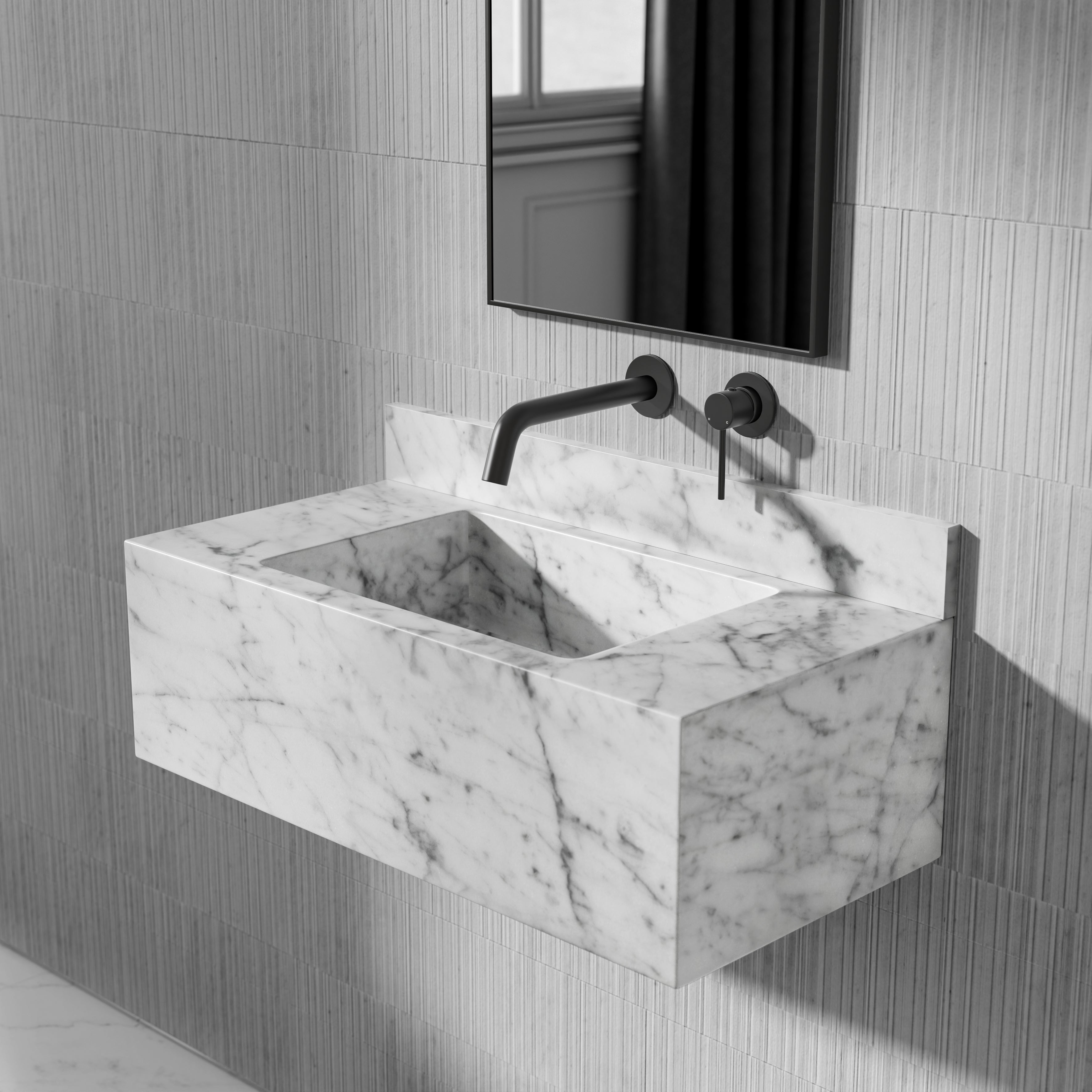 Carrara Marble Upstand 700mm