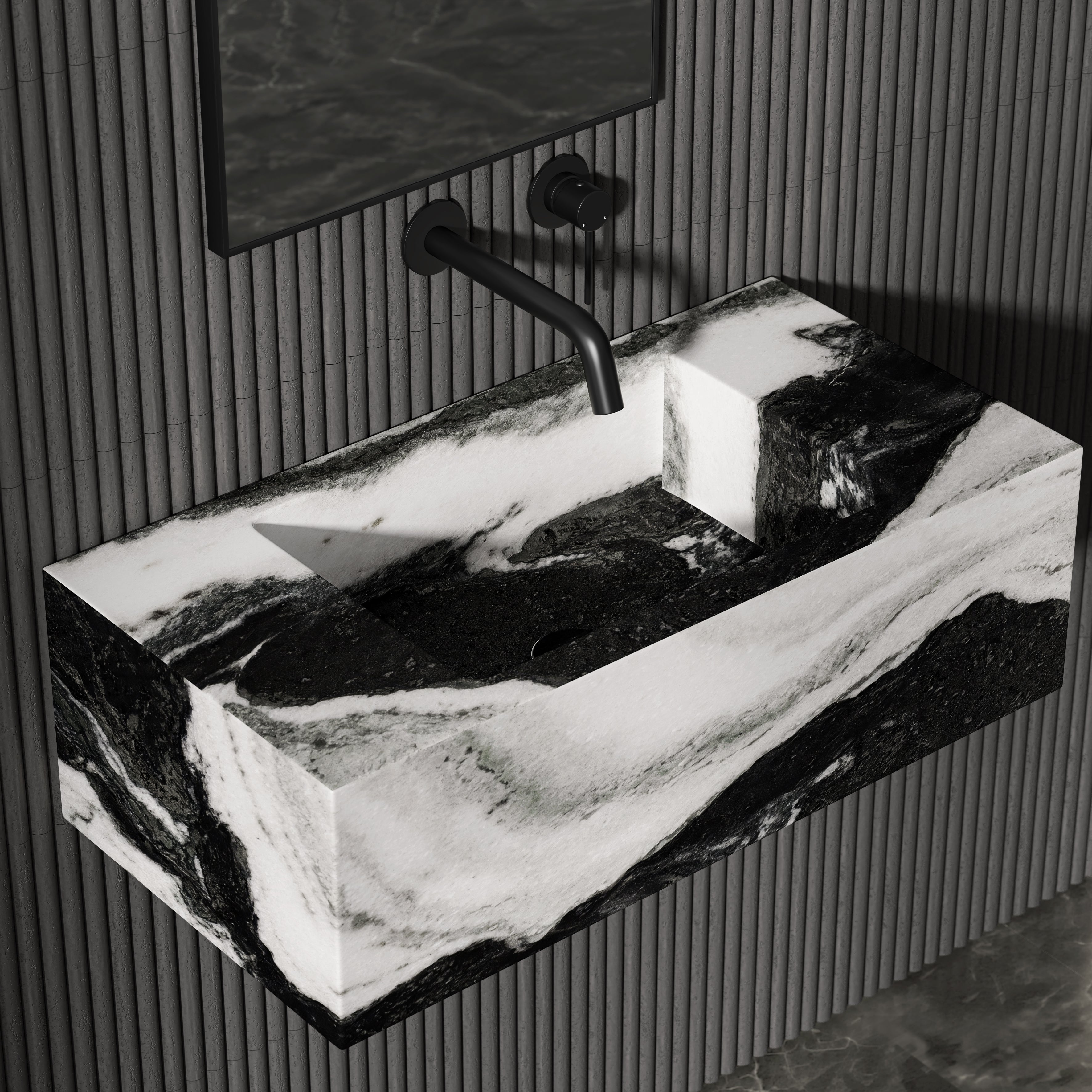 Cinatti Panda Marble Wall Hung Basin 700mm