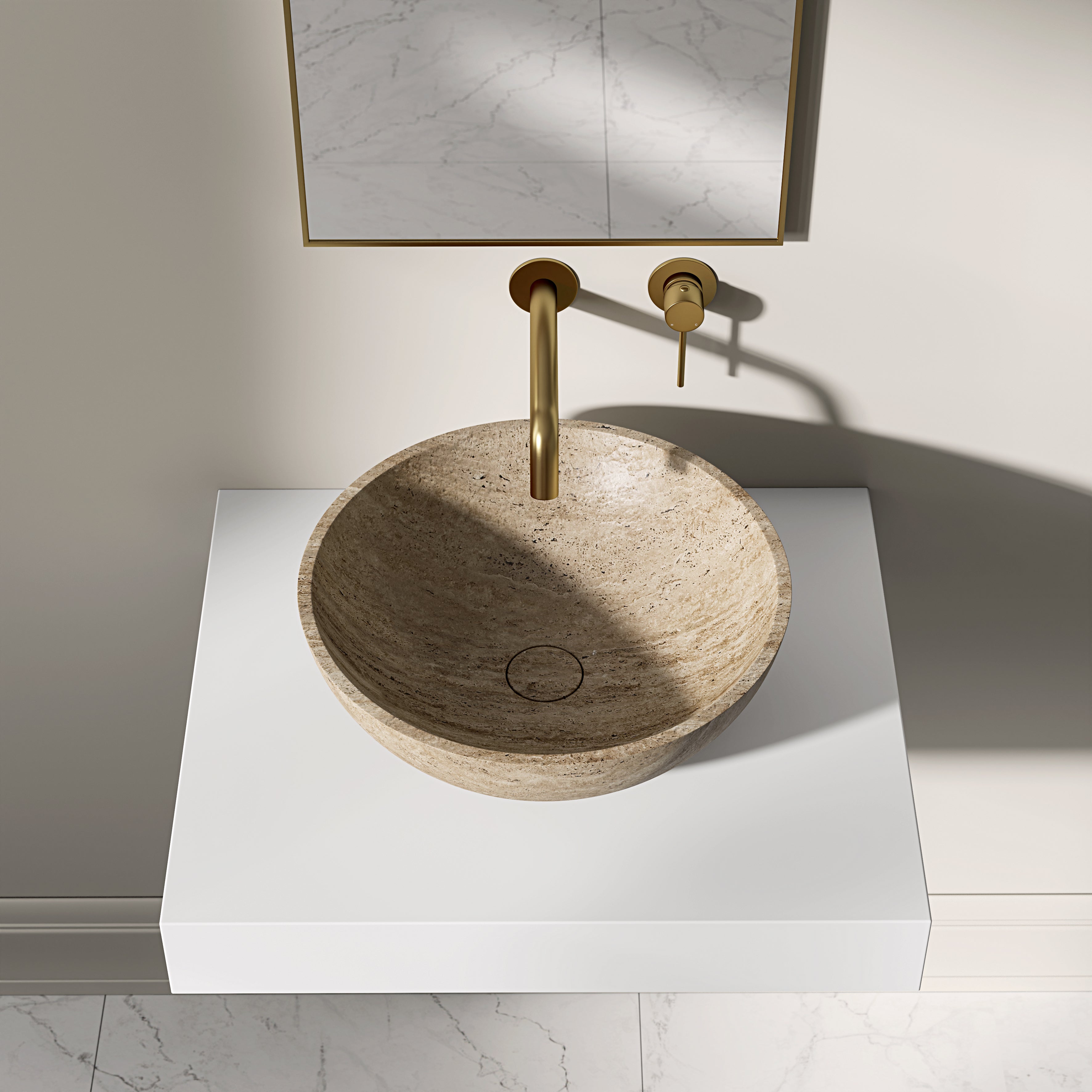 Circo Travertine Marble Countertop Basin 400mm