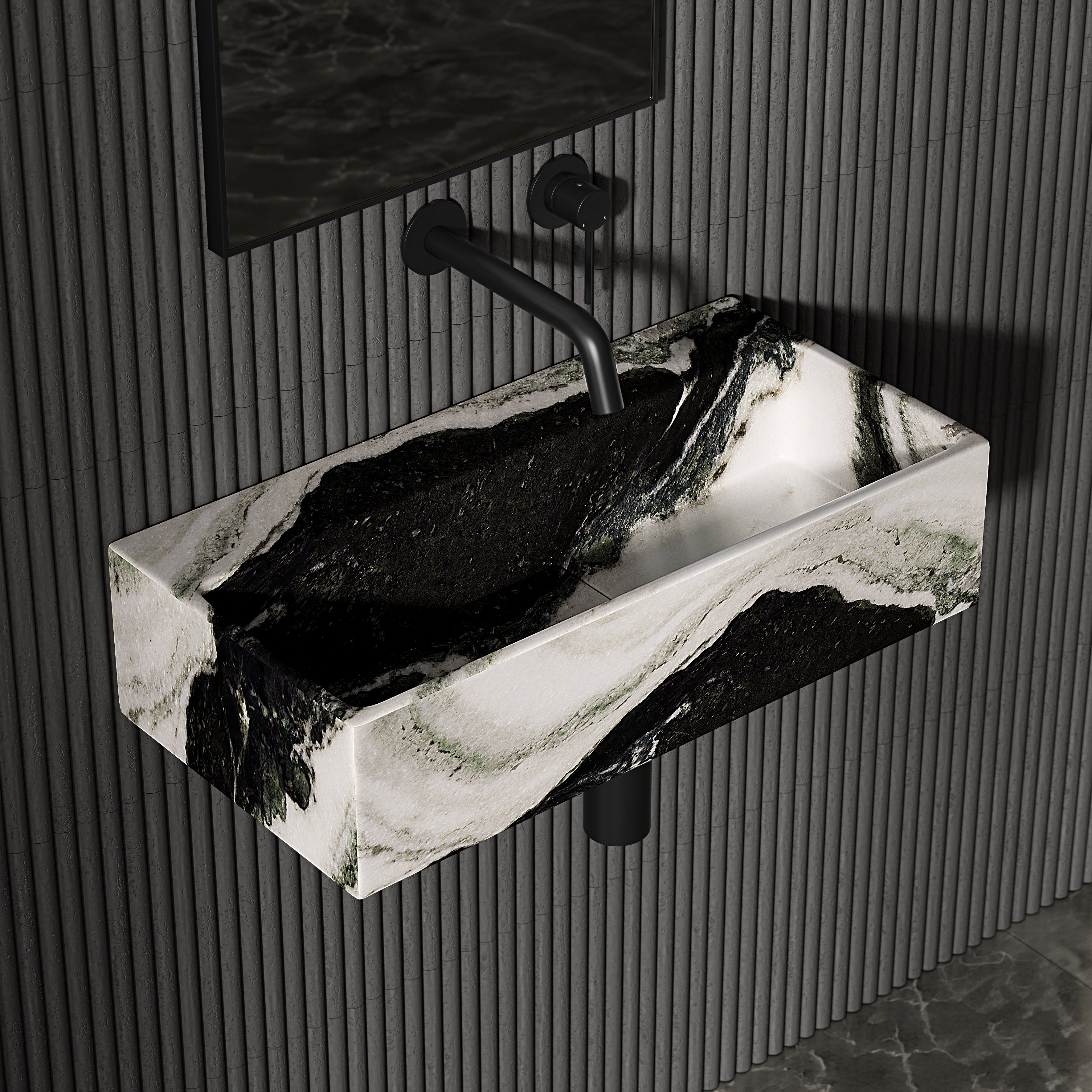 Clara Panda Marble Wall Hung Basin 600mm