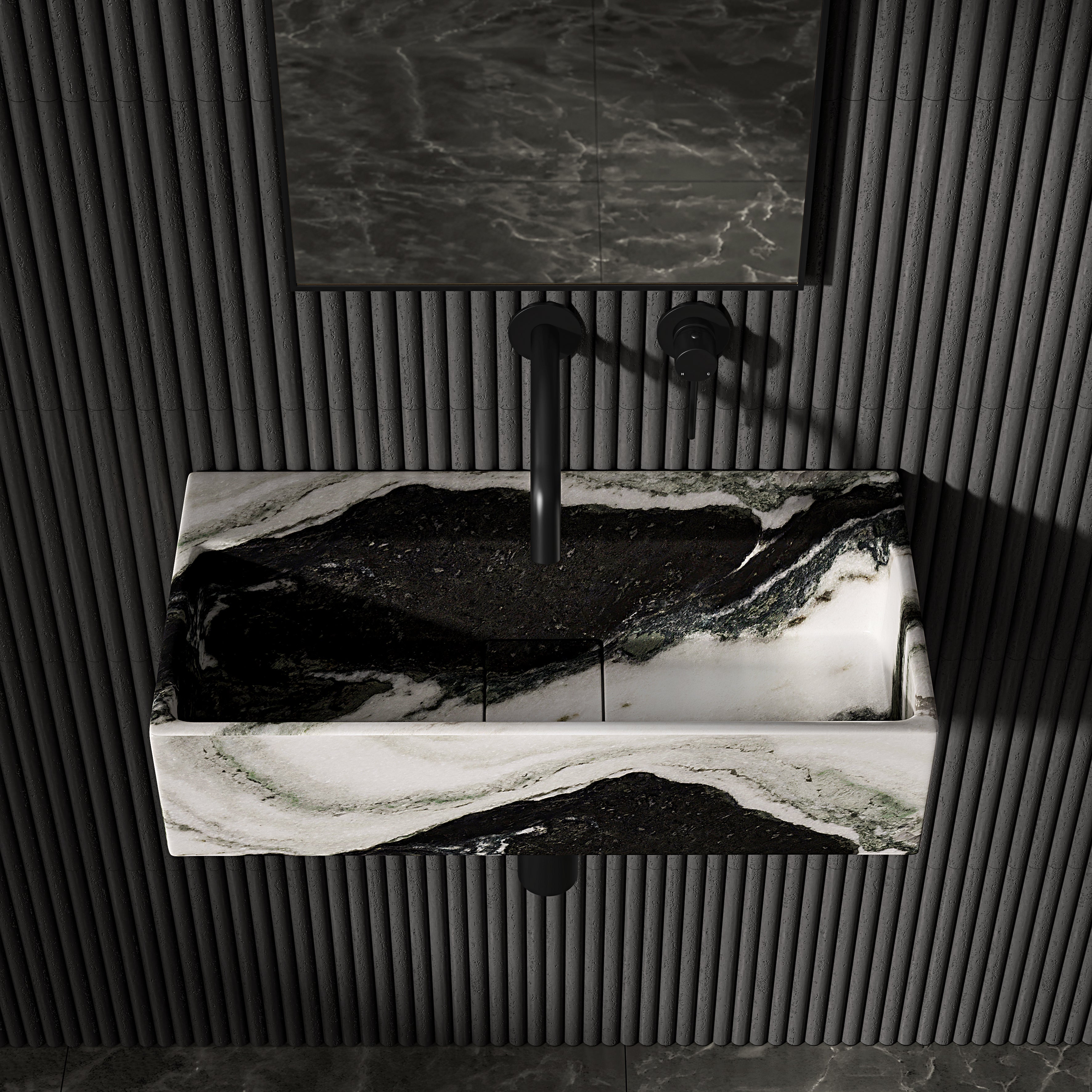 Clara Panda Marble Wall Hung Basin 600mm