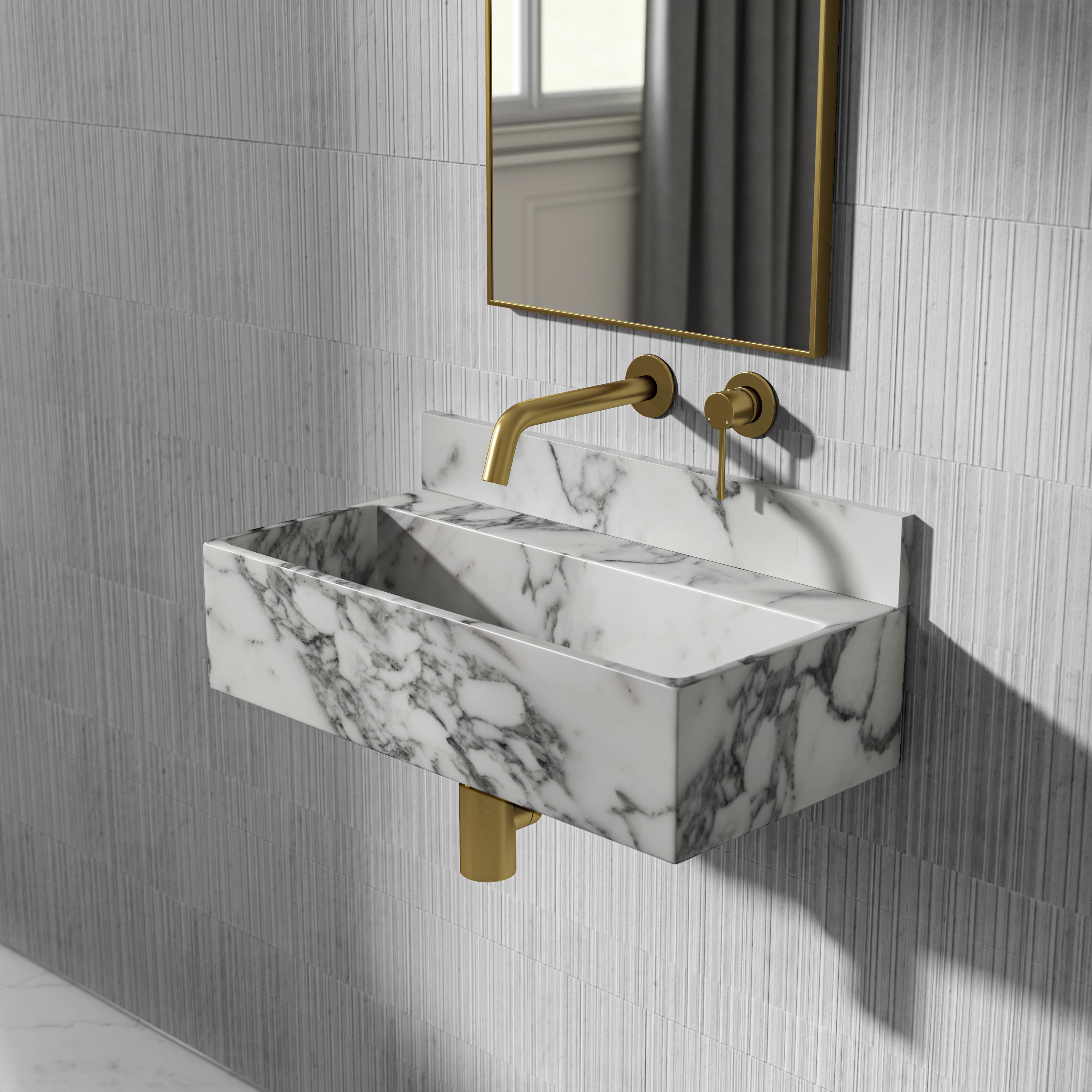 Arabescato Marble Upstand 600mm