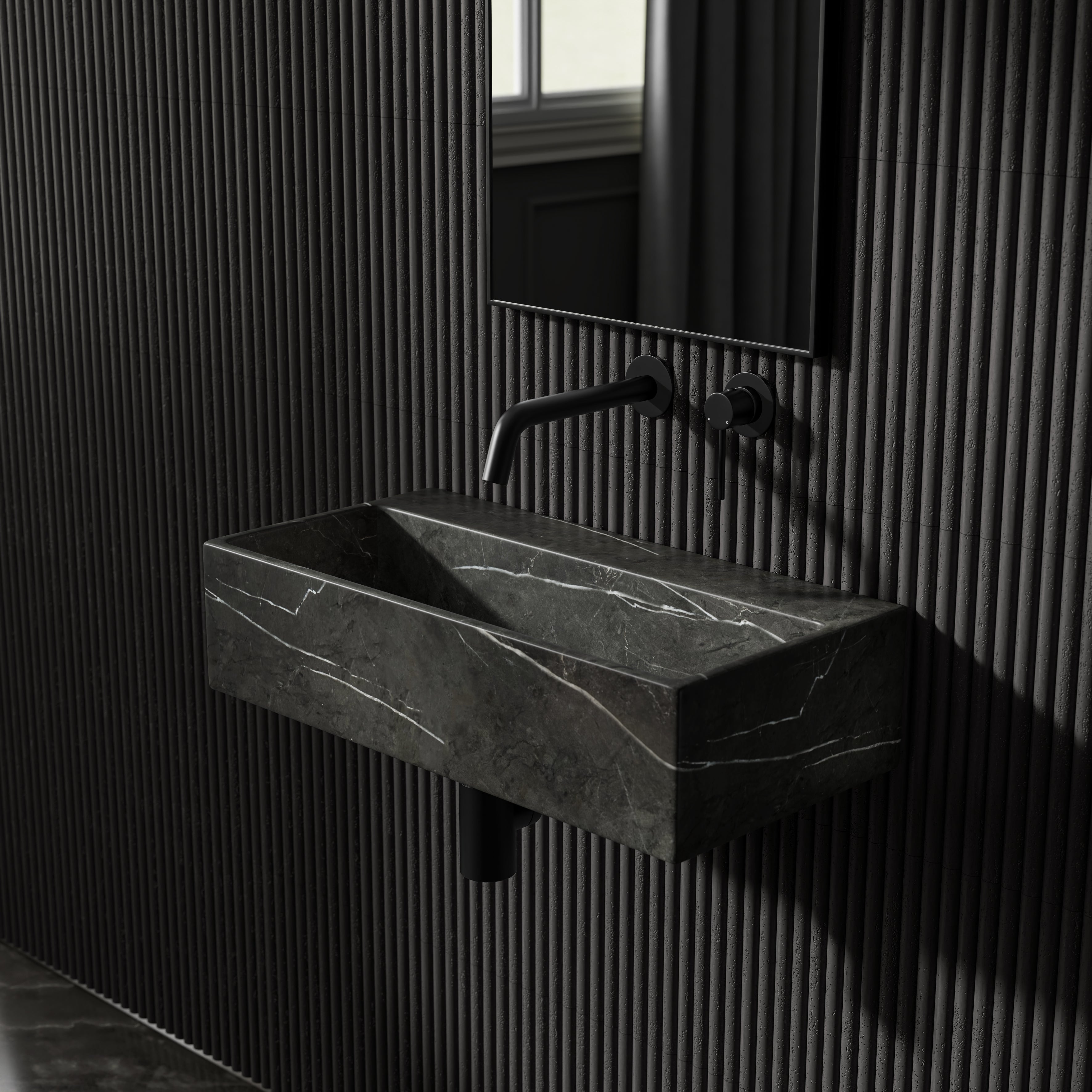 Clara Pietra Grey Marble Wall Hung Basin 600mm