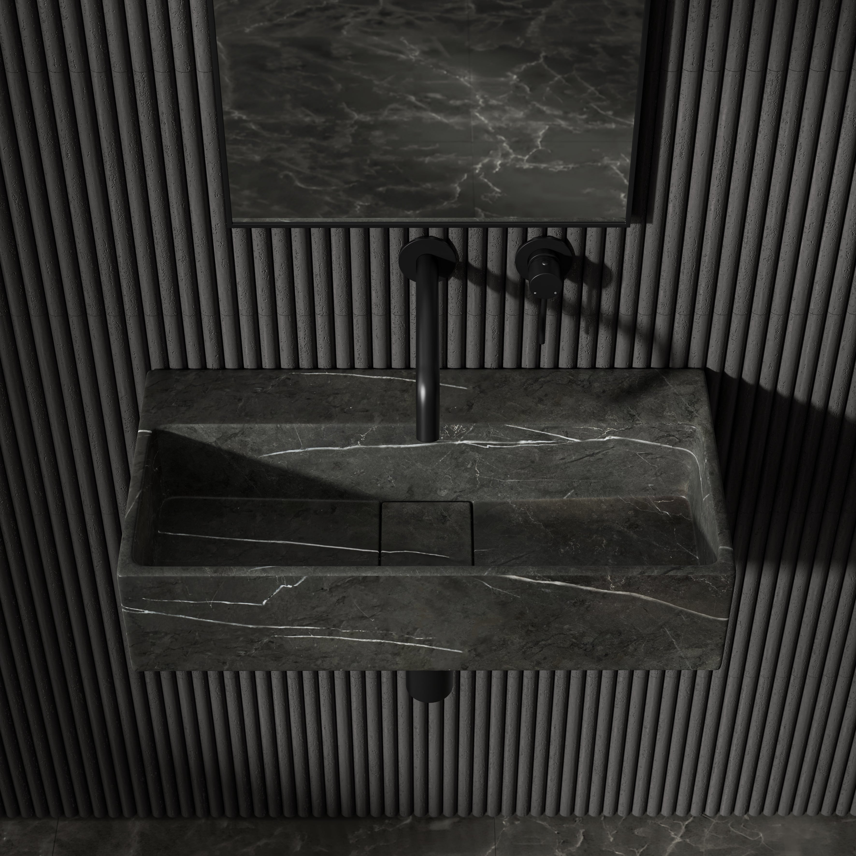Clara Pietra Grey Marble Wall Hung Basin 600mm