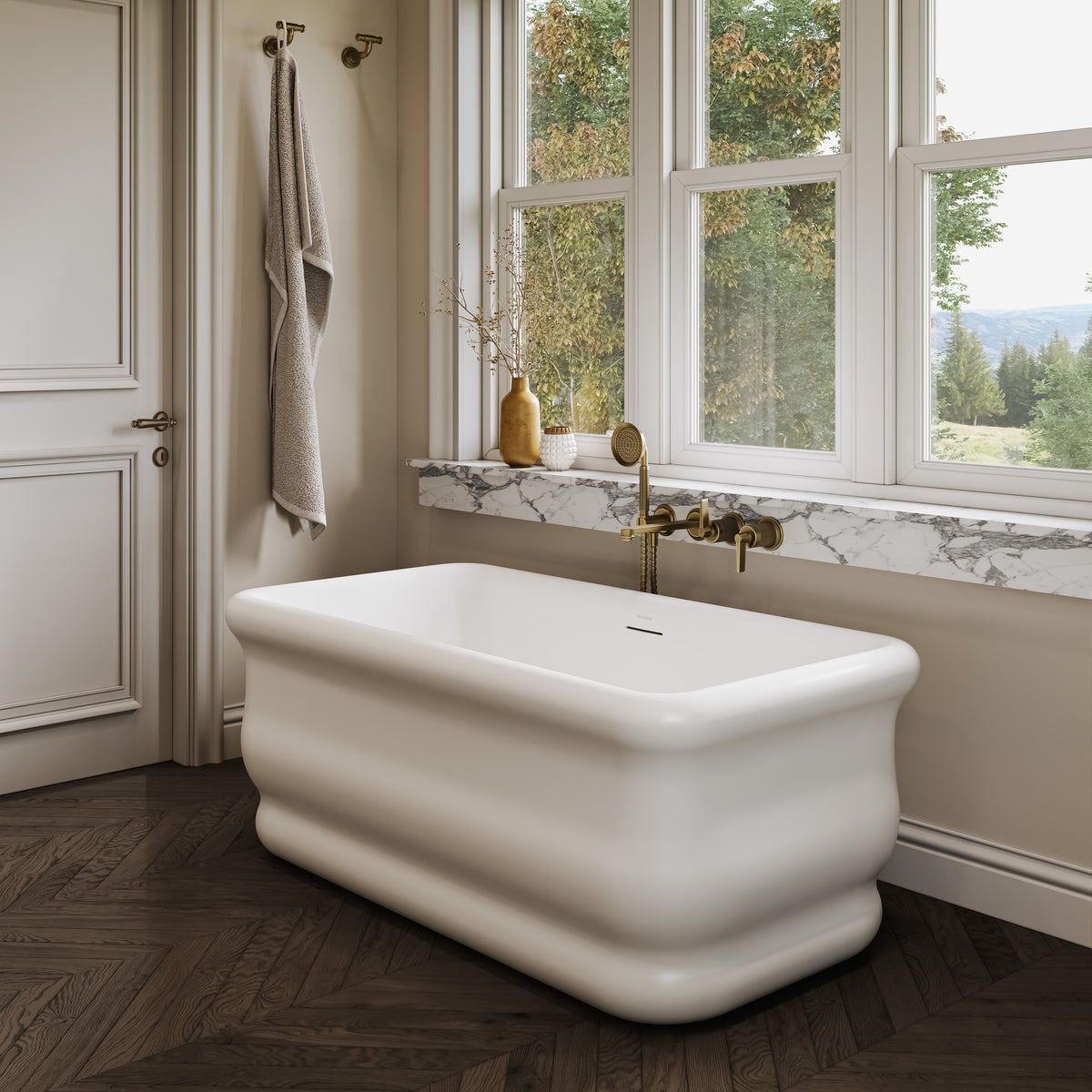 Claridge Light White Freestanding Acrylic Bath 1500mm