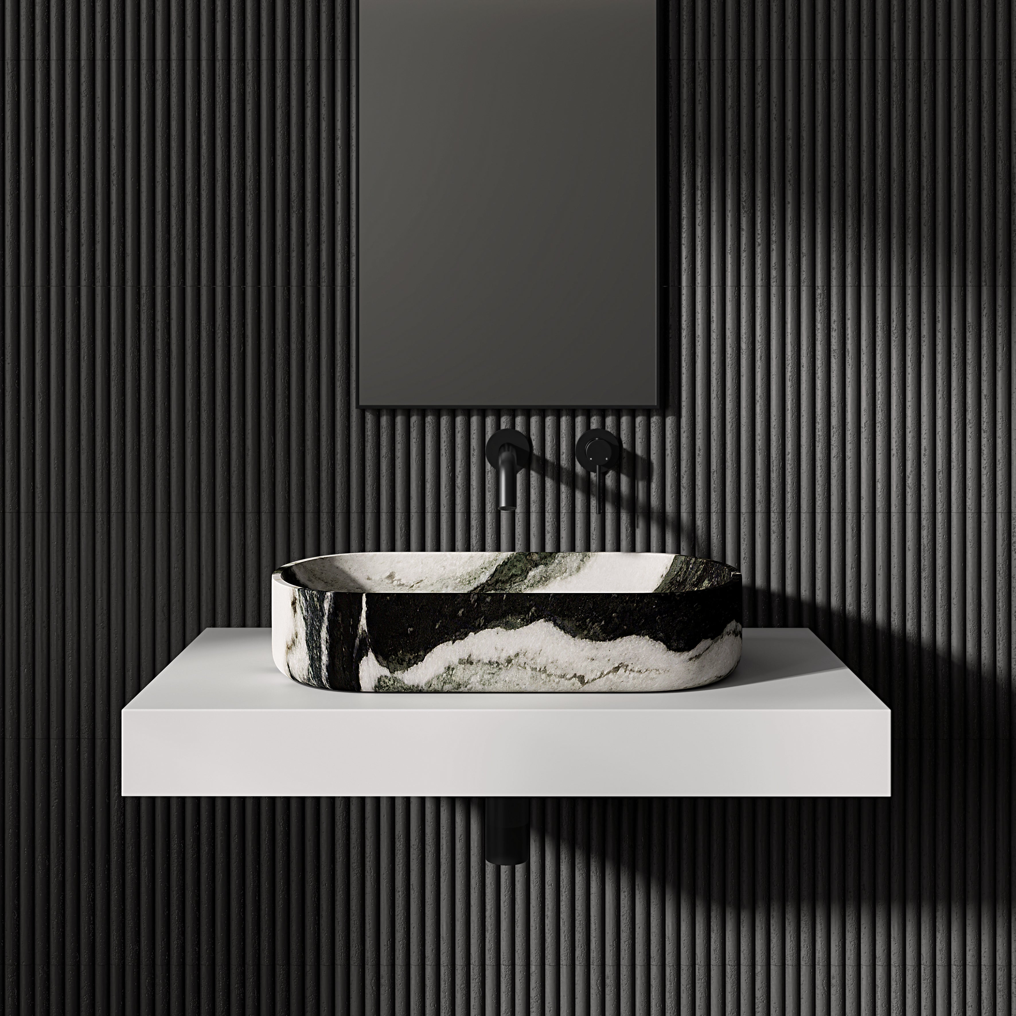 Clere Panda Marble Countertop Basin 550mm