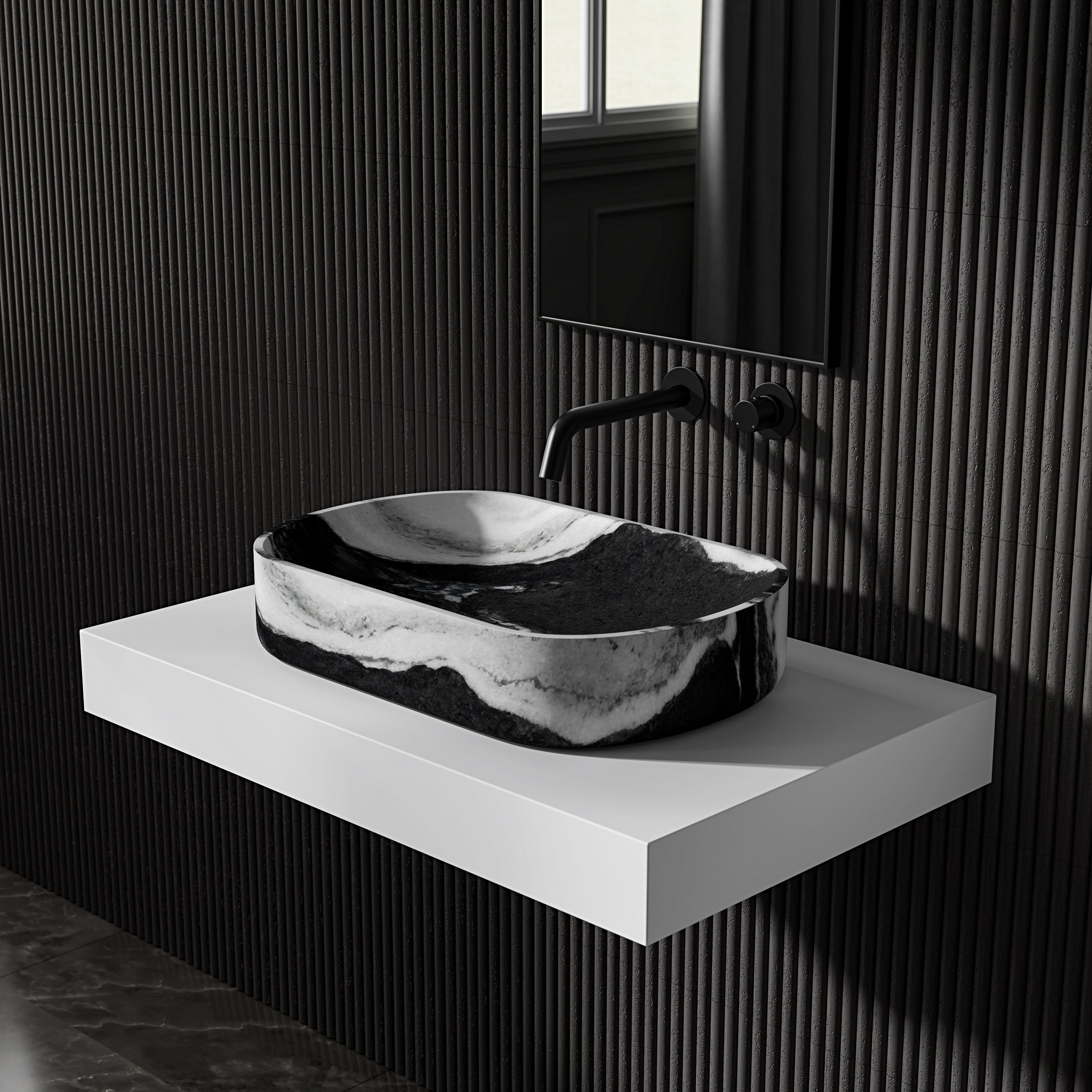 Clere Panda Marble Countertop Basin 550mm