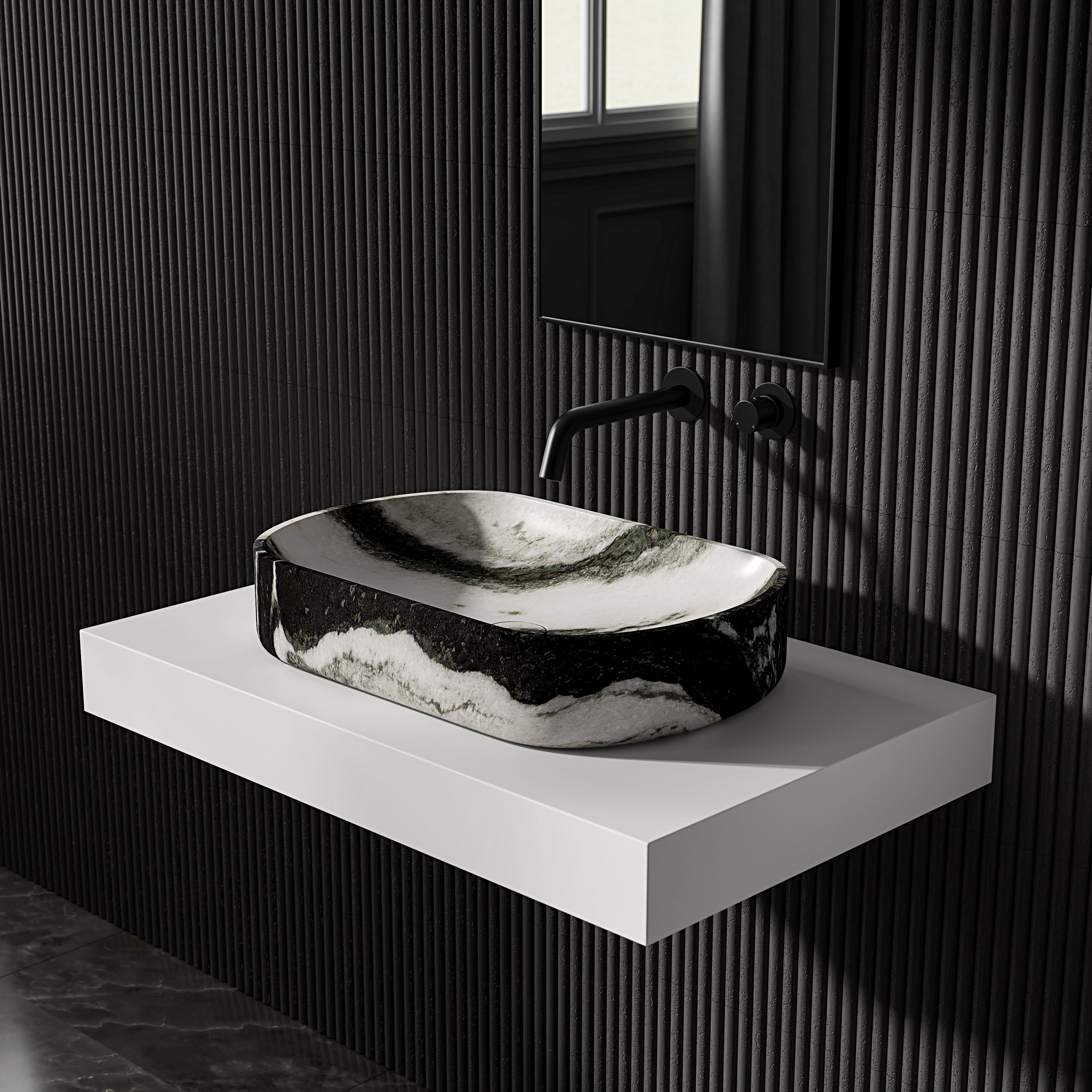 Clere Panda Marble Countertop Basin 550mm