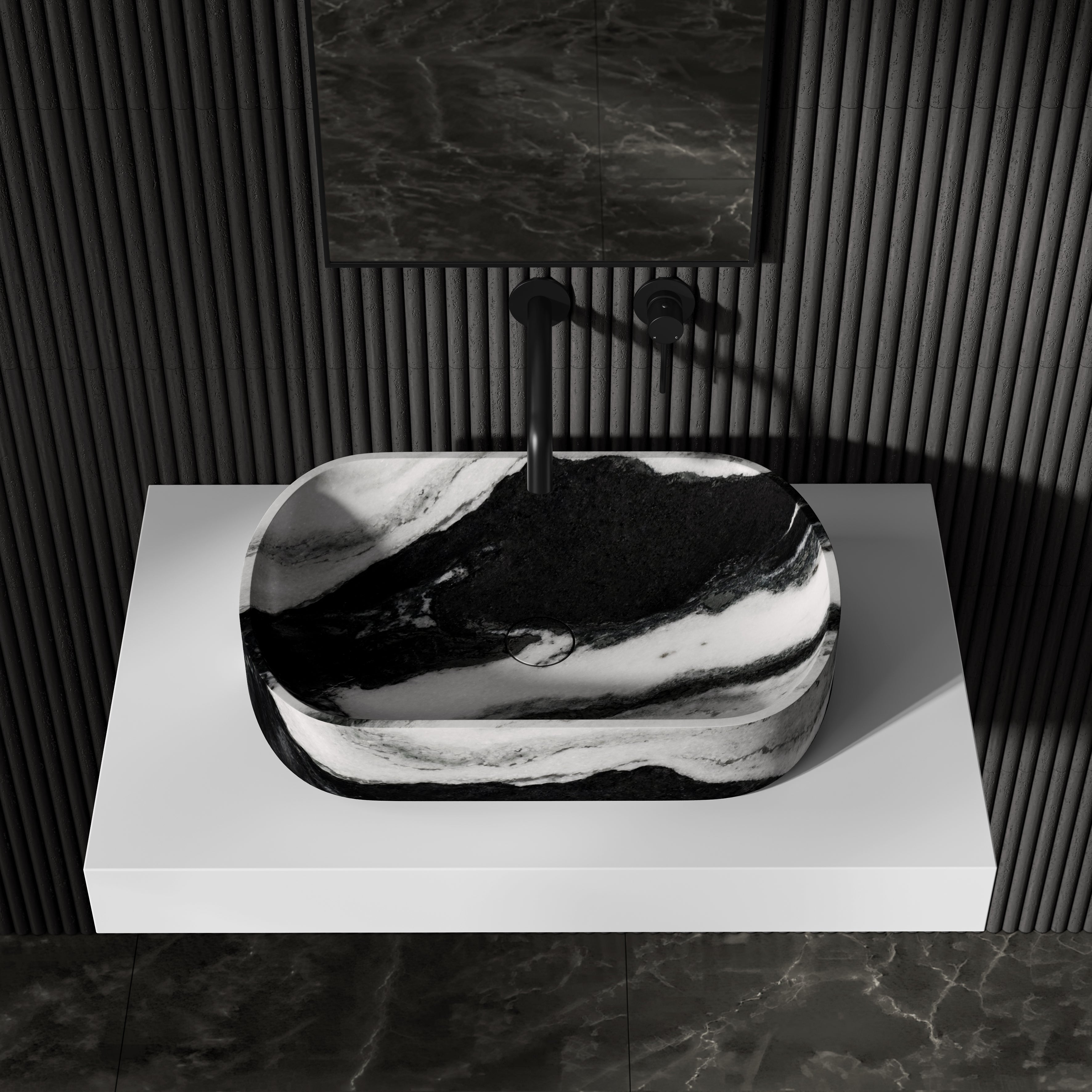 Clere Panda Marble Countertop Basin 550mm