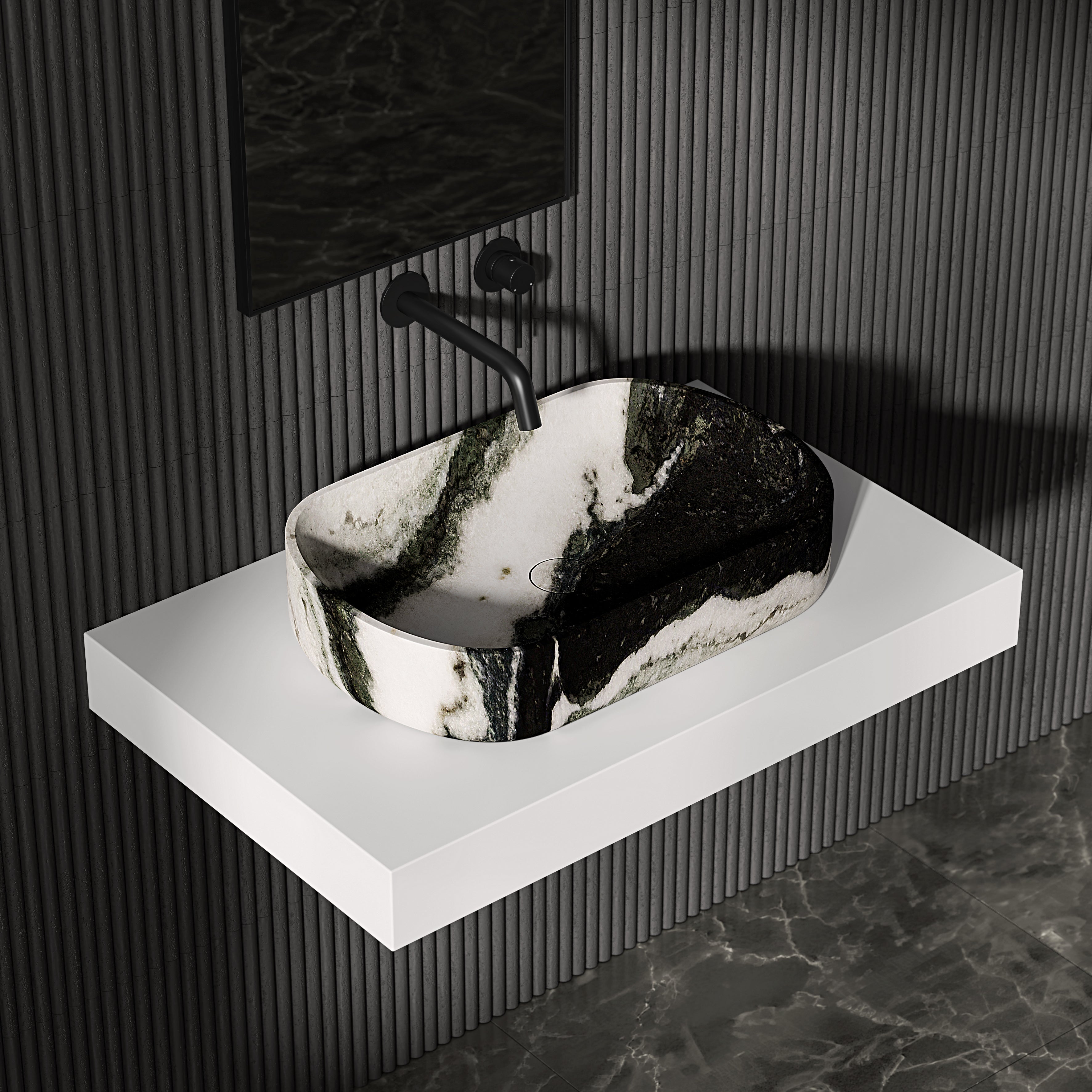 Clere Panda Marble Countertop Basin 550mm