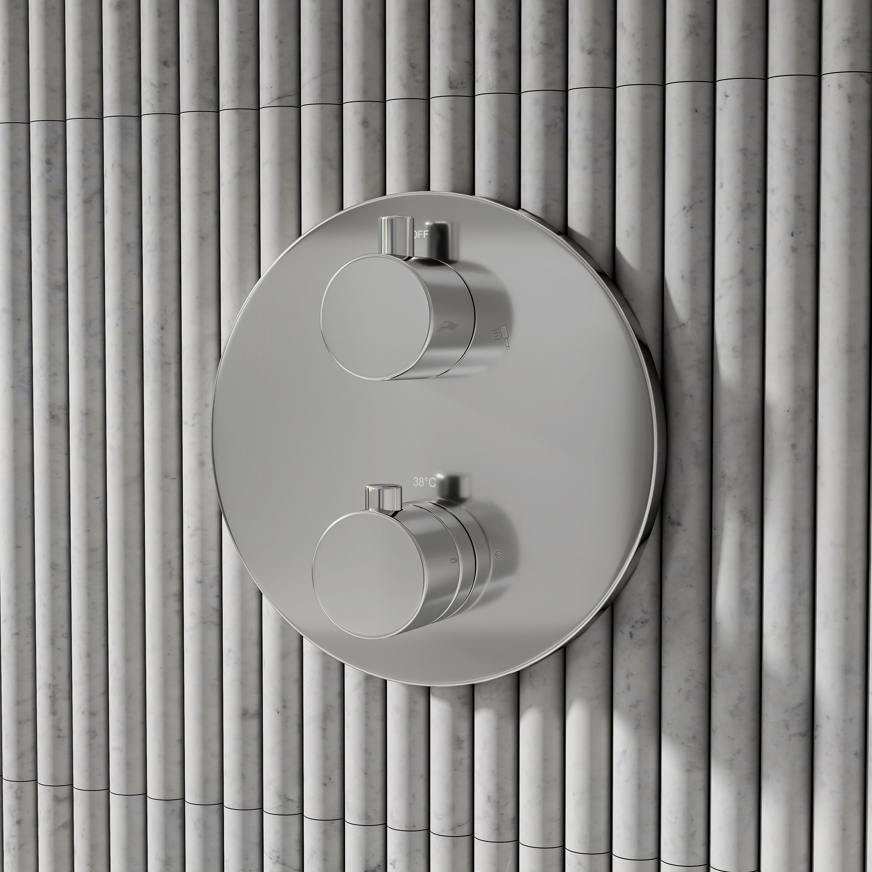 Nuvo Chrome Thermostatic Shower With Handheld Shower