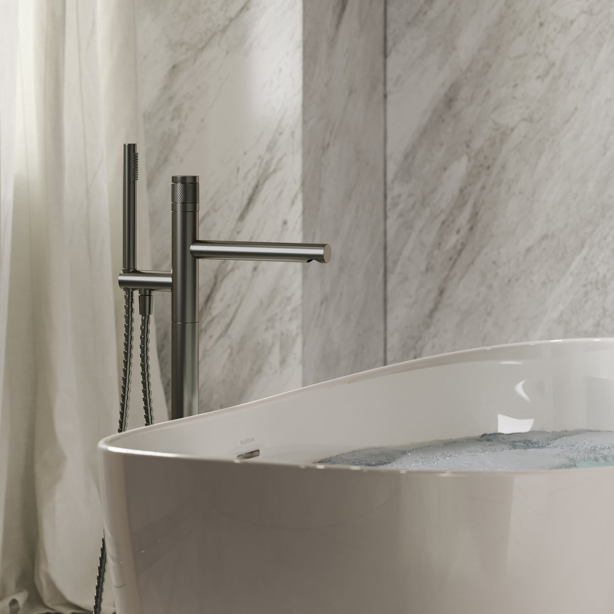 Alder Brushed Gunmetal Floorstanding Bath Shower Mixer Tap