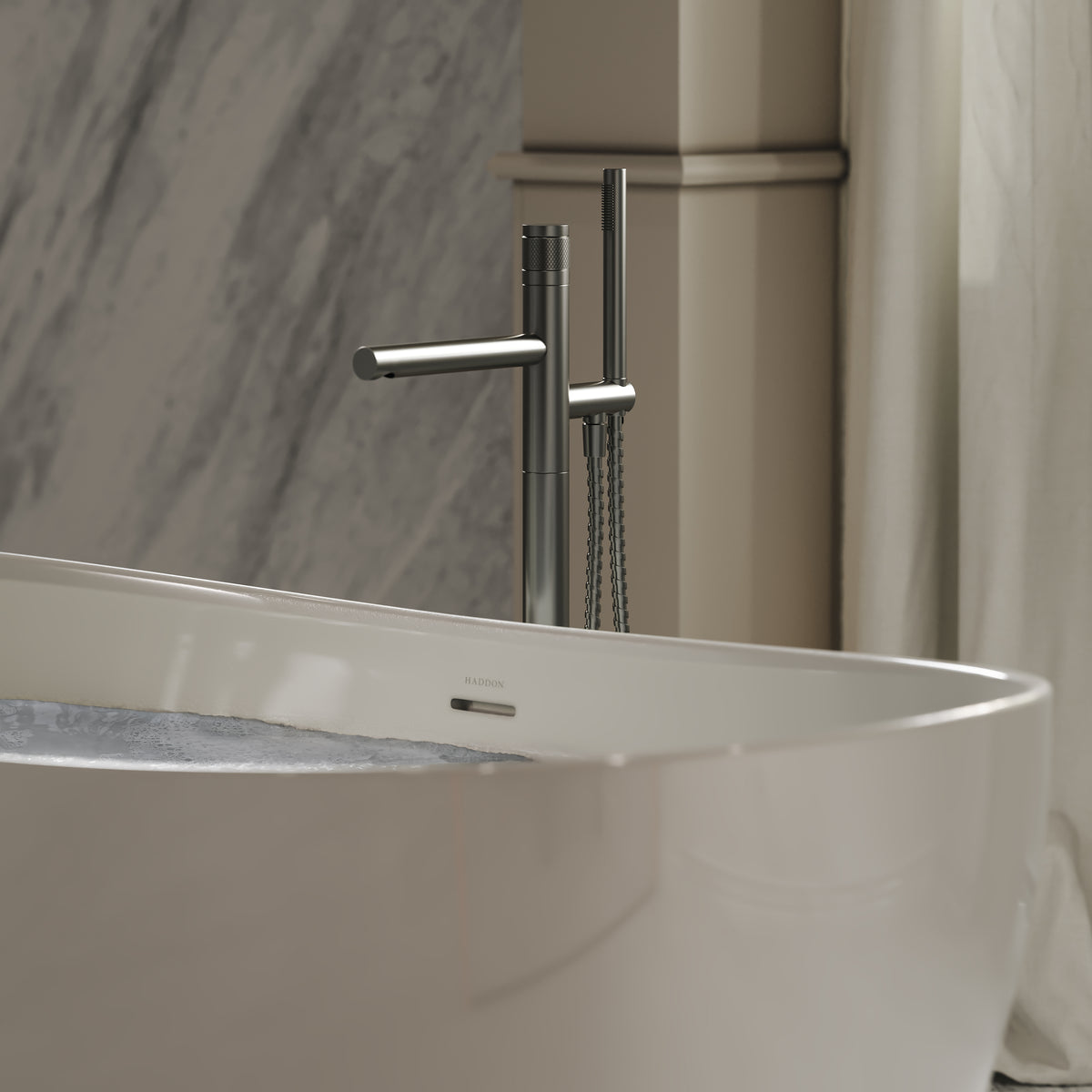 Alder Brushed Gunmetal Floorstanding Bath Shower Mixer Tap