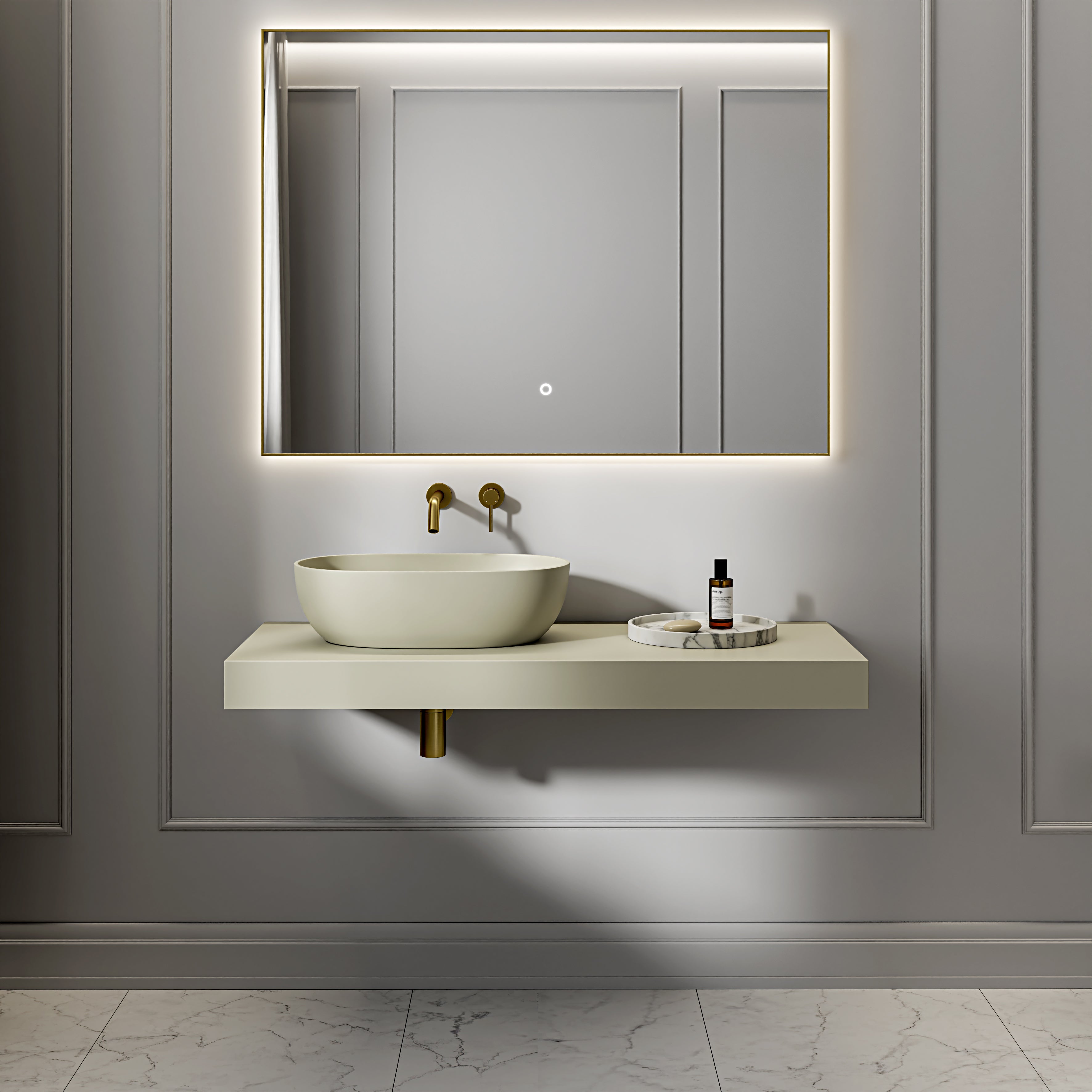 Bromley Sage Countertop Stone Basin 560mm