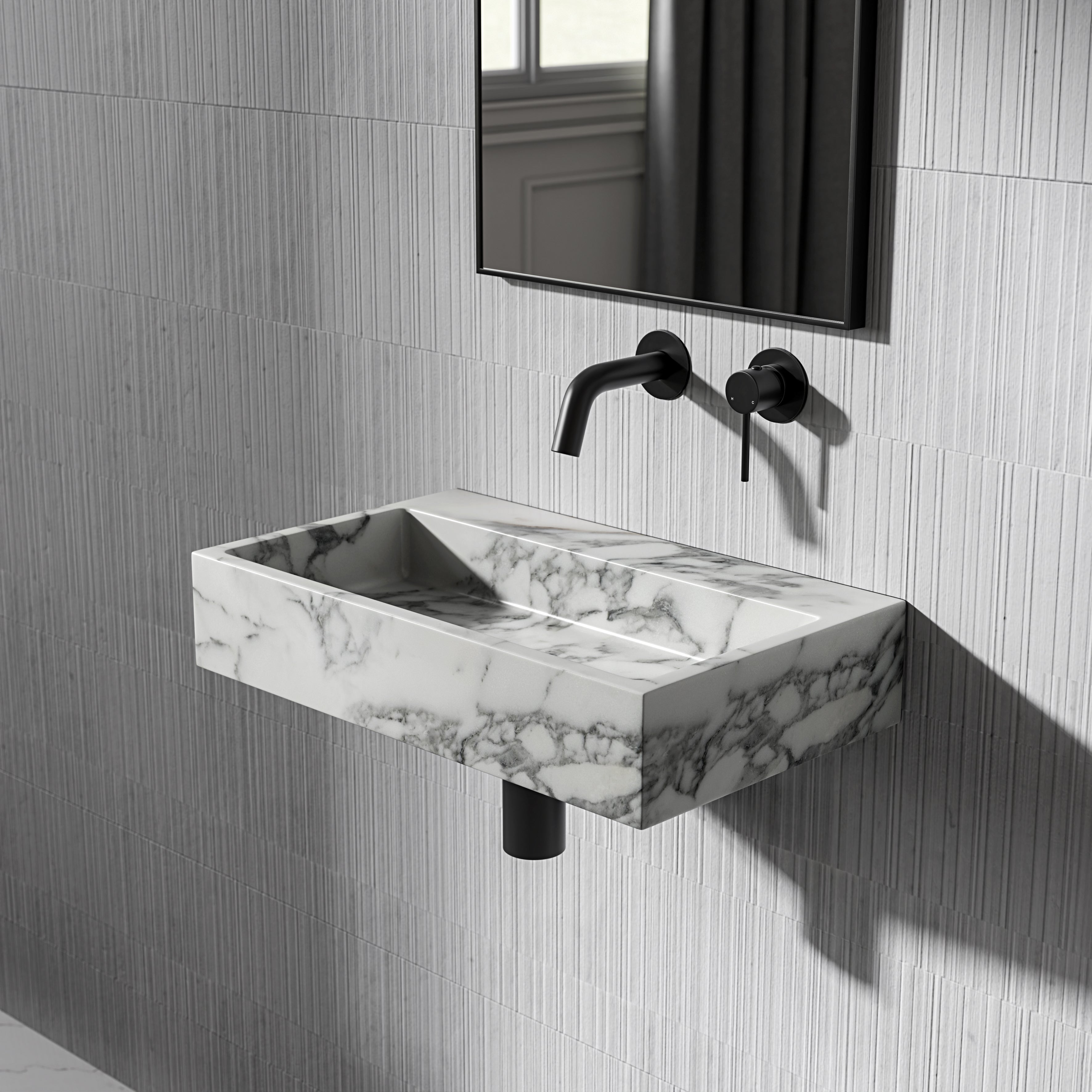 Danilo Arabescato Marble Wall Hung Basin 500mm