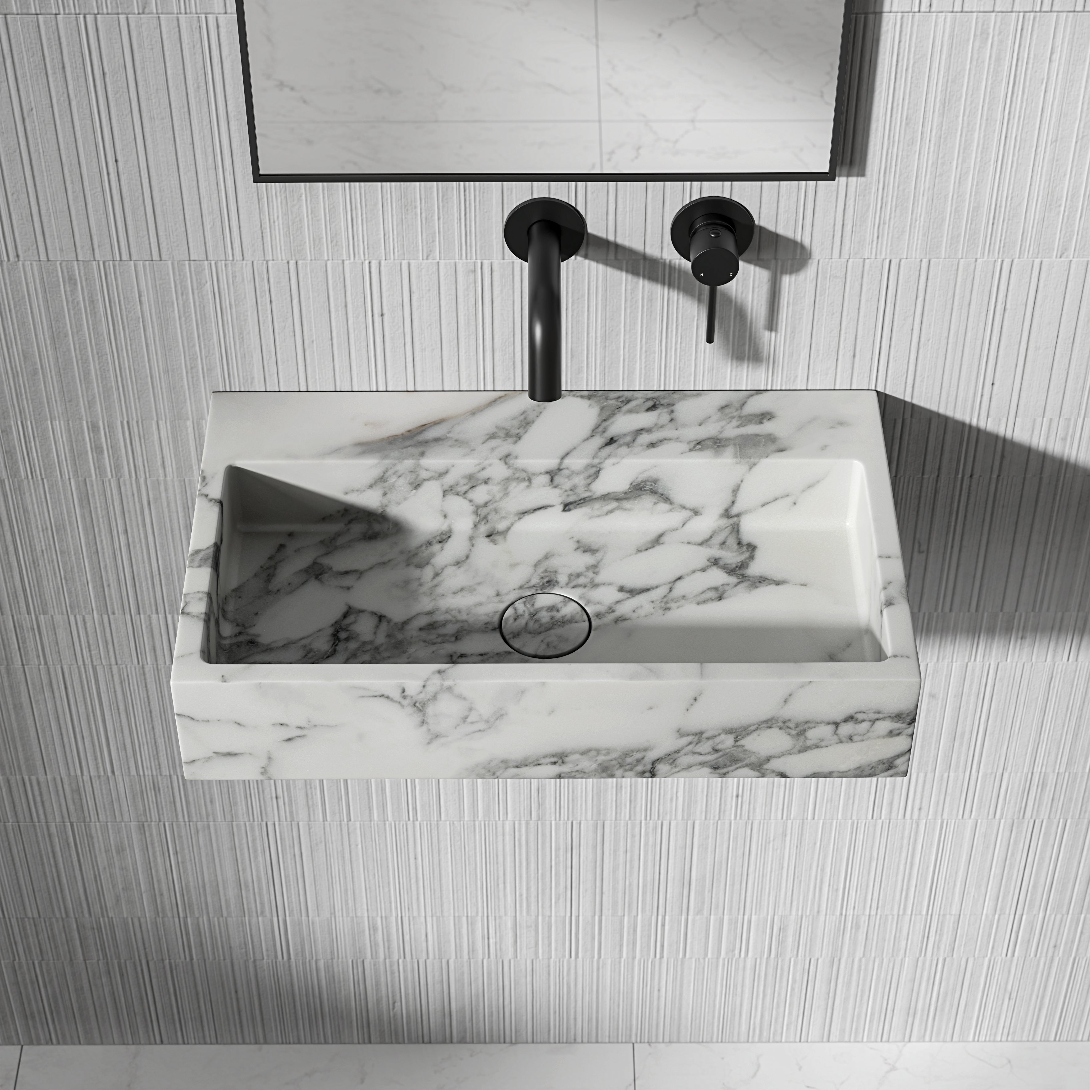 Danilo Arabescato Marble Wall Hung Basin 500mm