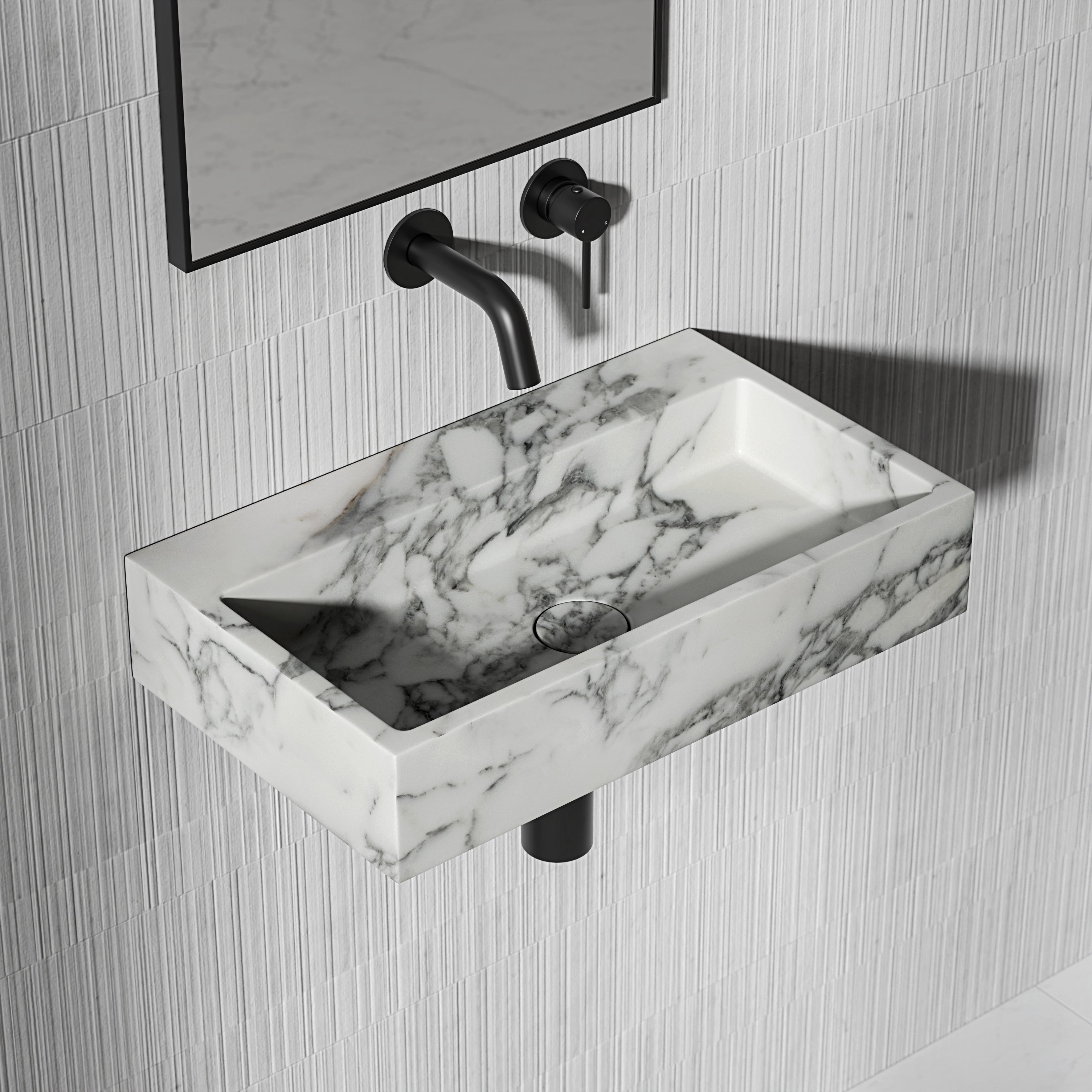 Danilo Arabescato Marble Wall Hung Basin 500mm