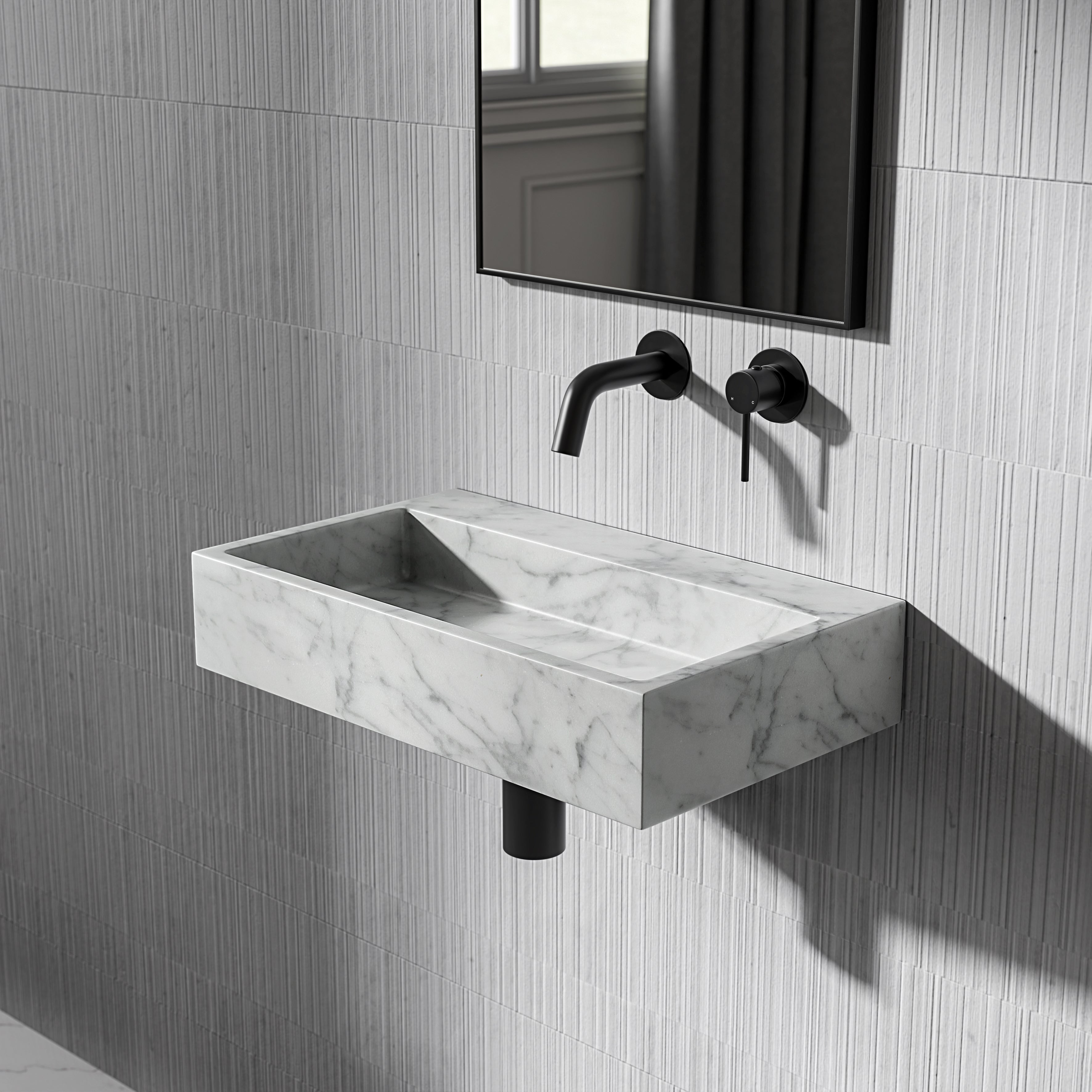 Danilo Carrara Marble Wall Hung Basin 500mm