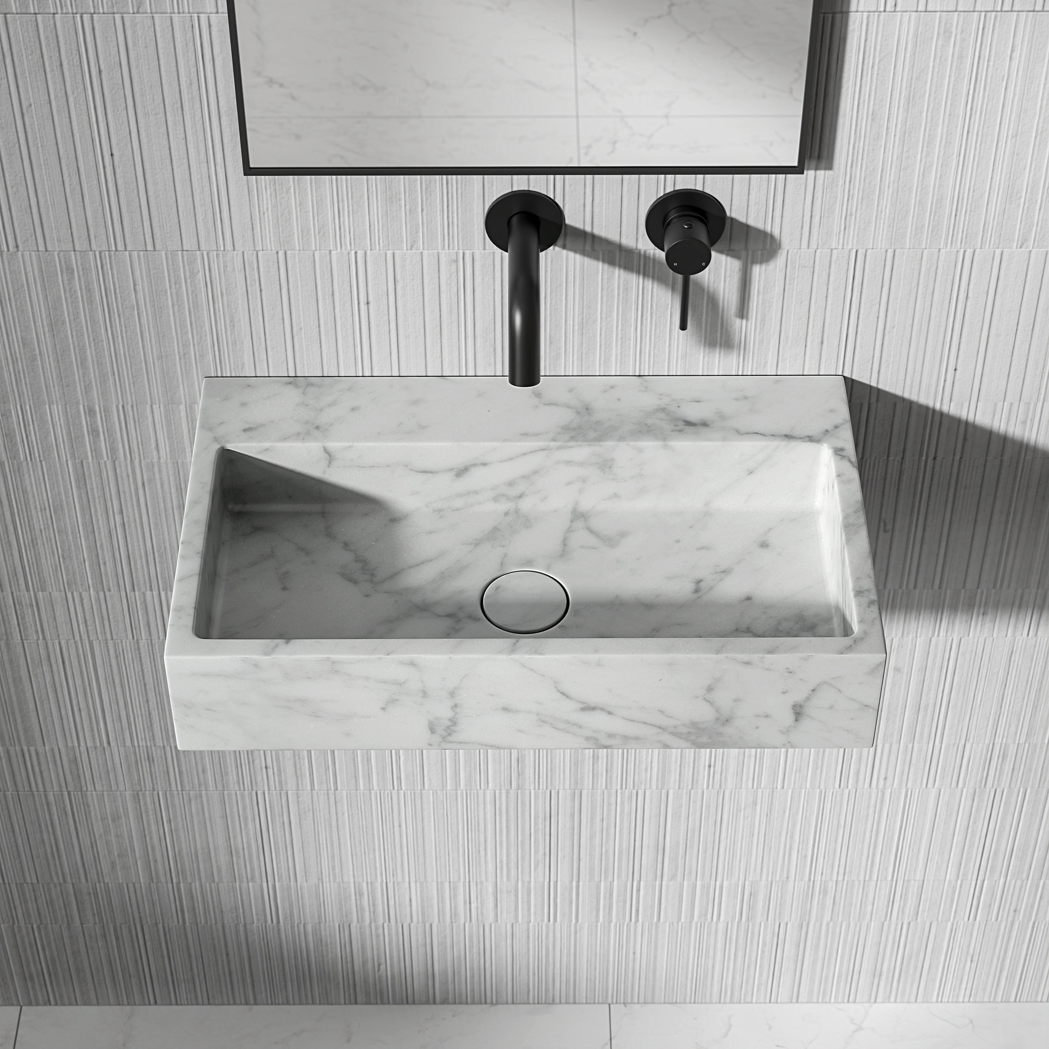 Danilo Carrara Marble Wall Hung Basin 500mm