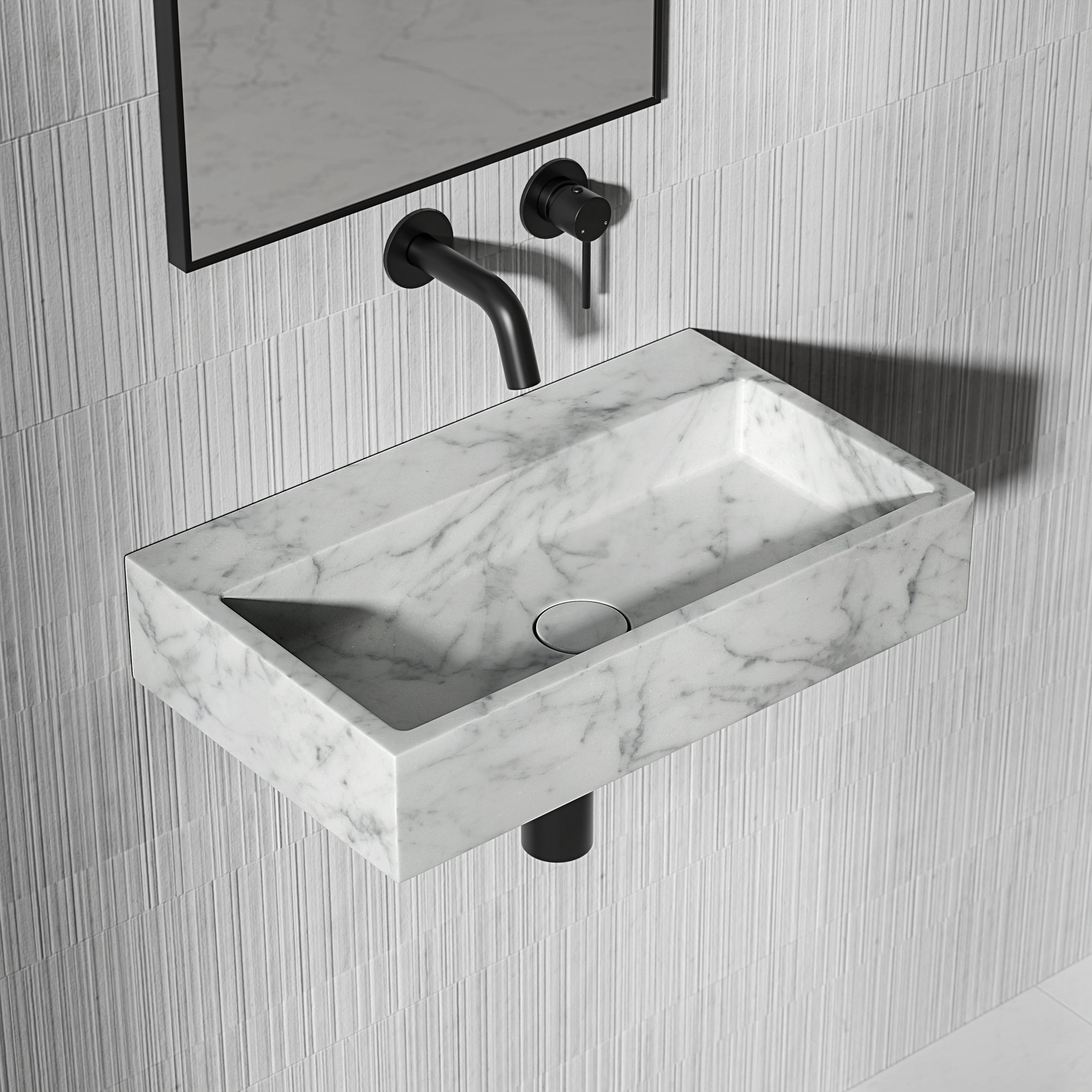 Danilo Carrara Marble Wall Hung Basin 500mm