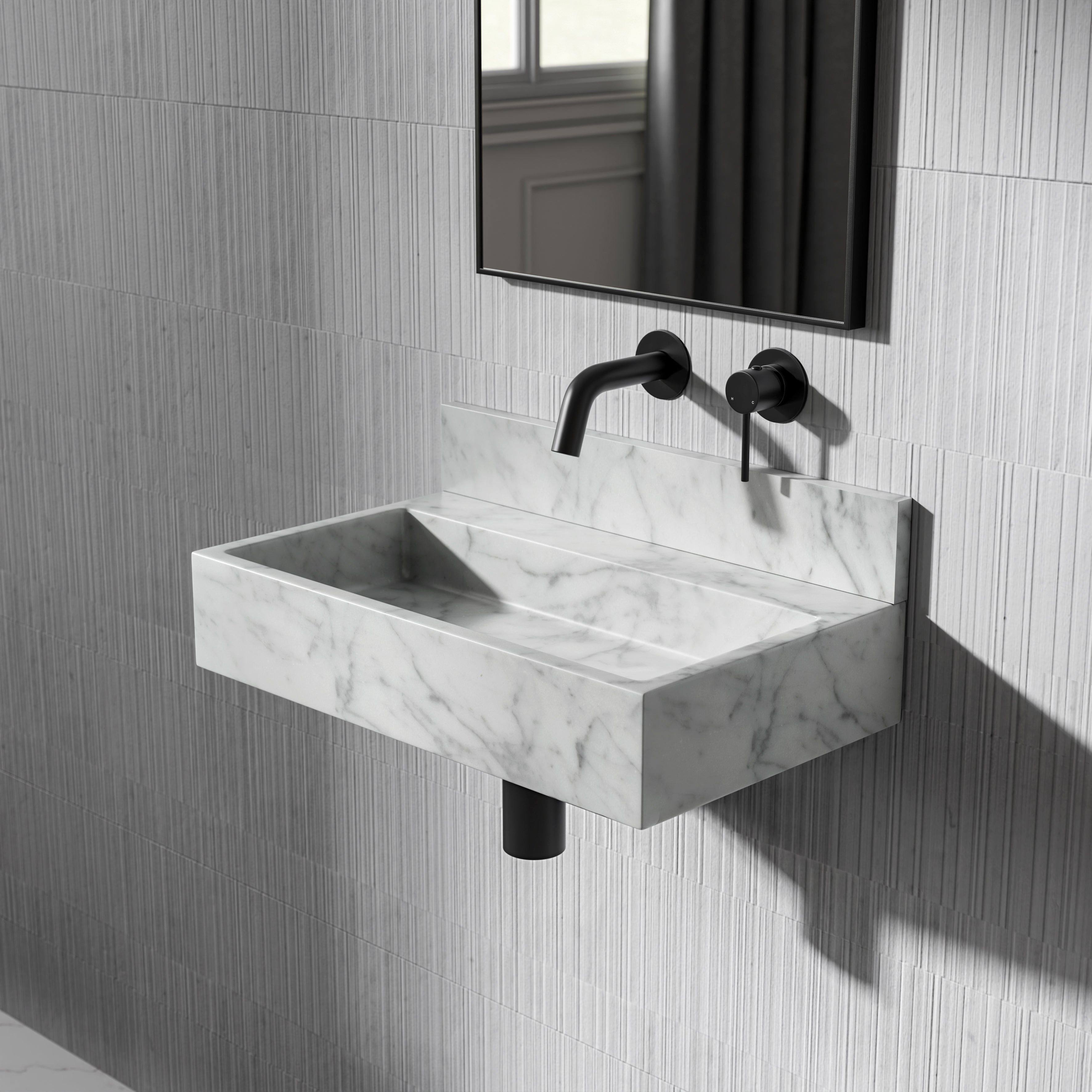 Carrara Marble Upstand 500mm