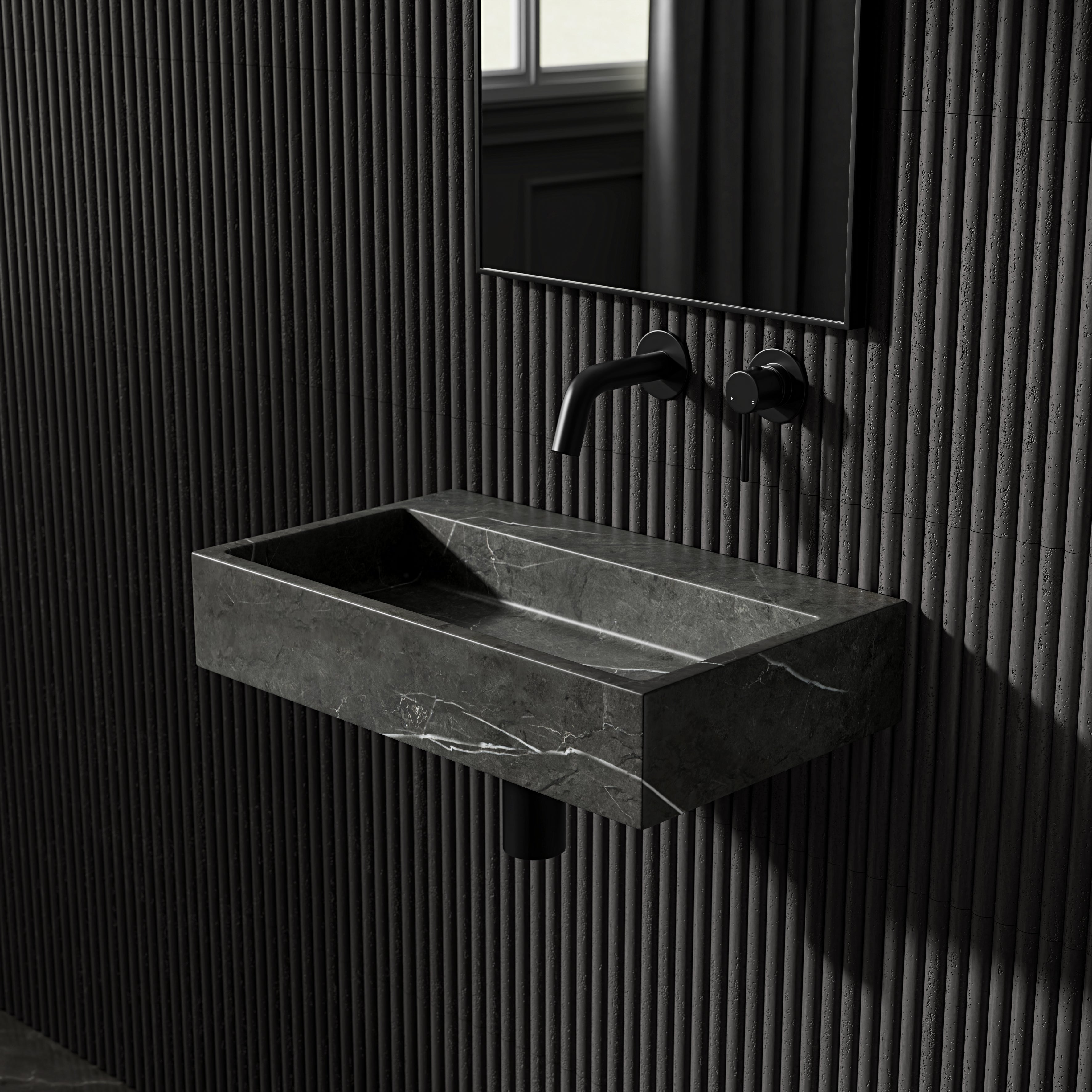 Danilo Pietra Grey Marble Wall Hung Basin 500mm