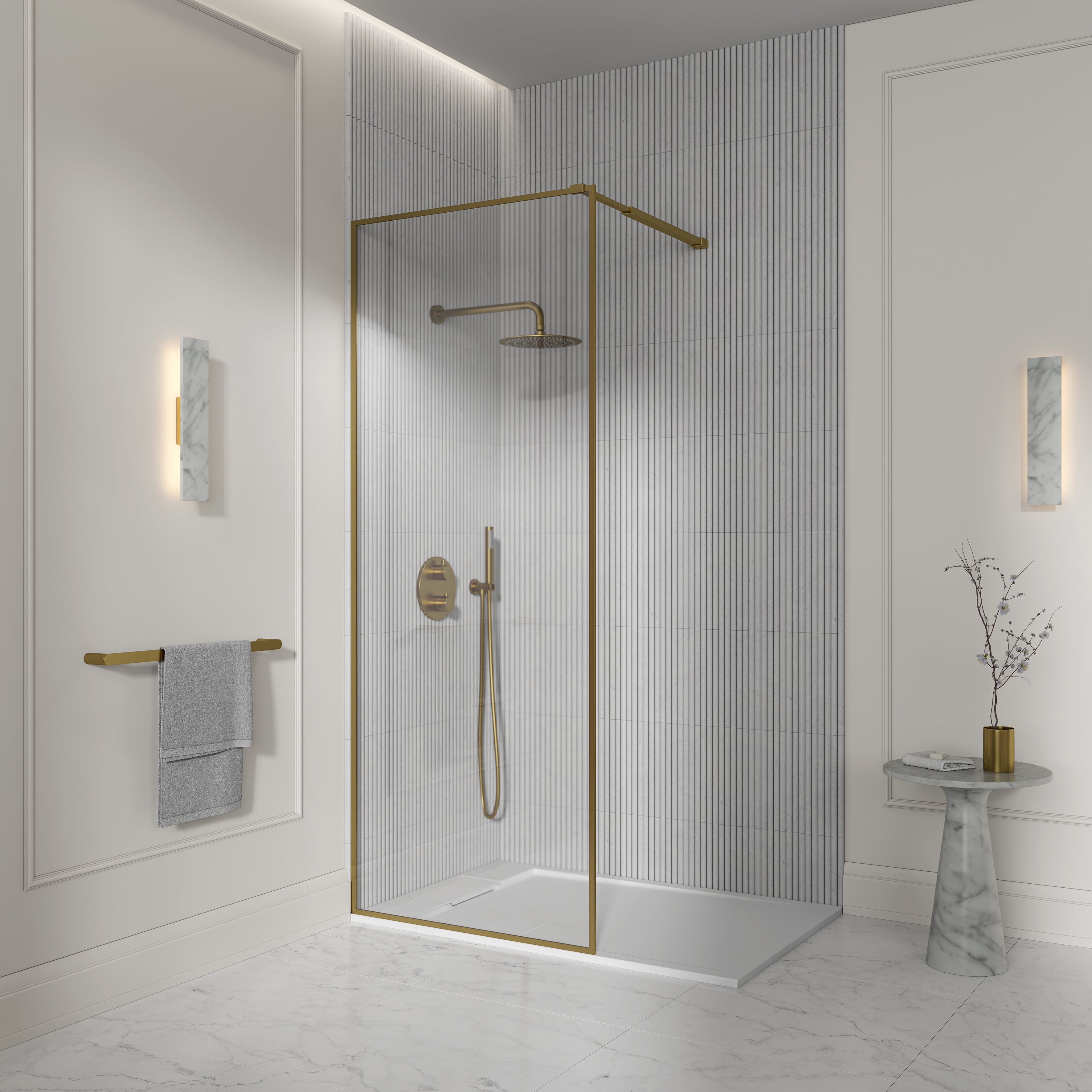 Darley Brushed Gold Shower Screen