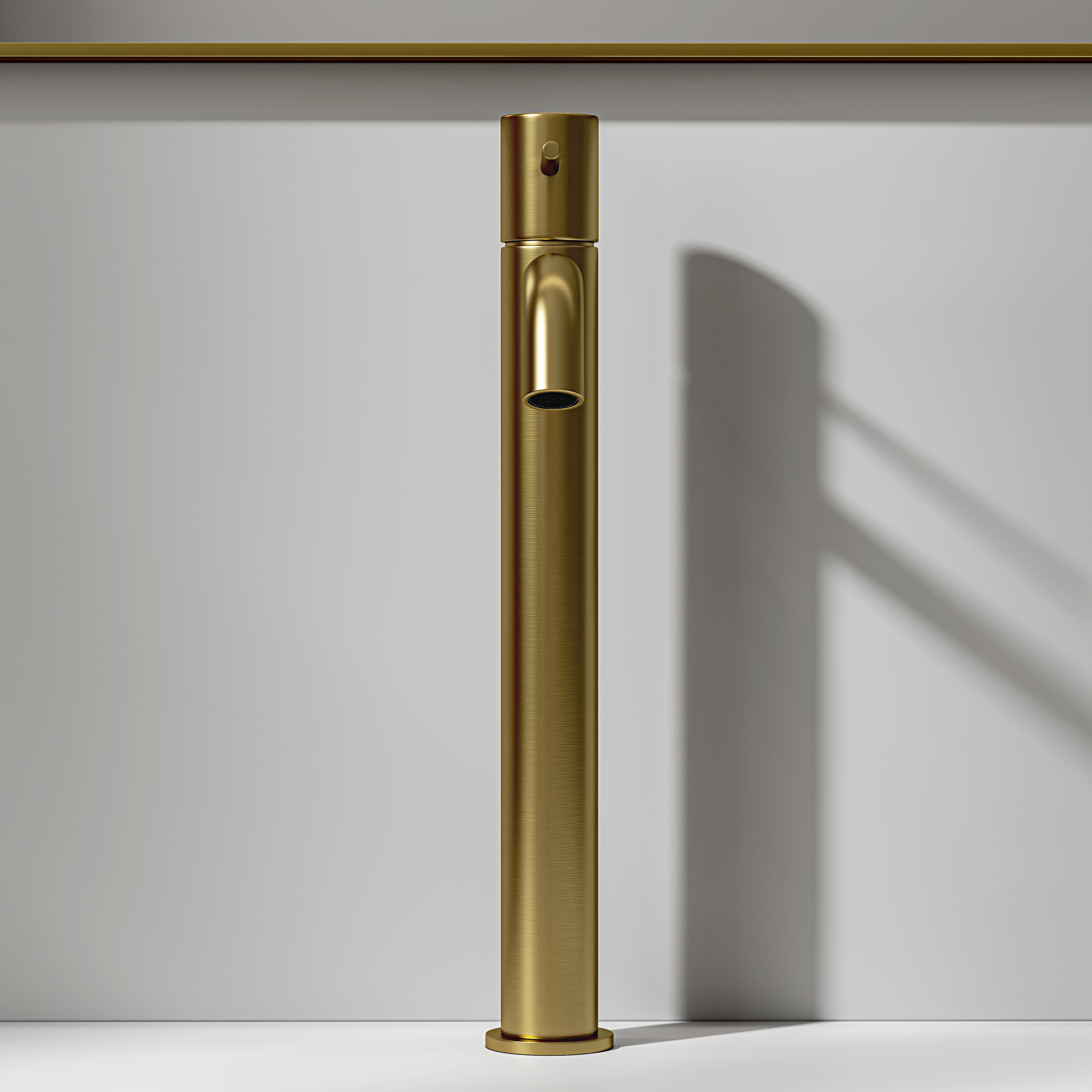 Nuvo Brushed Gold Tall Curved Spout Basin Mixer Tap