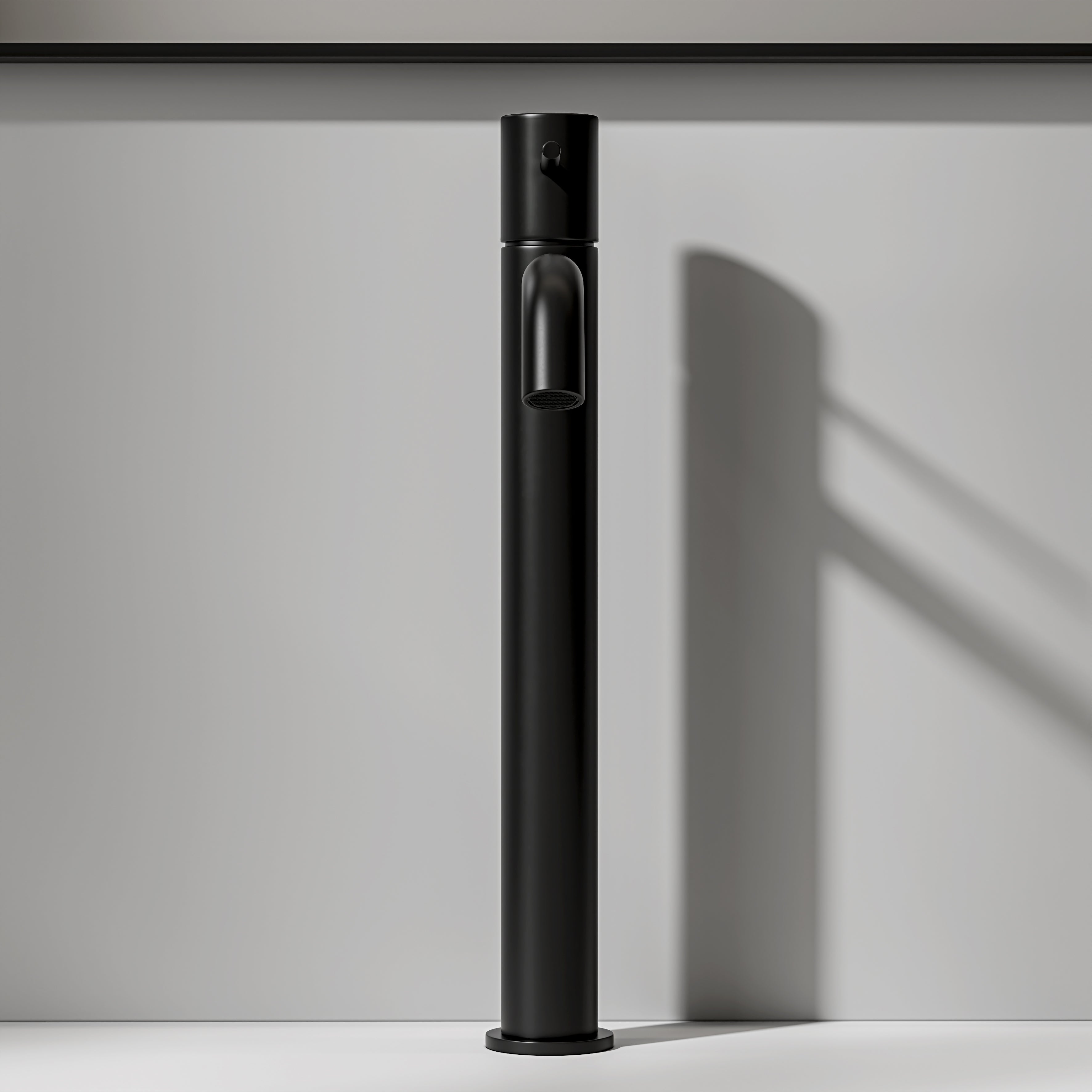 Nuvo Matte Black Tall Curved Spout Basin Mixer Tap