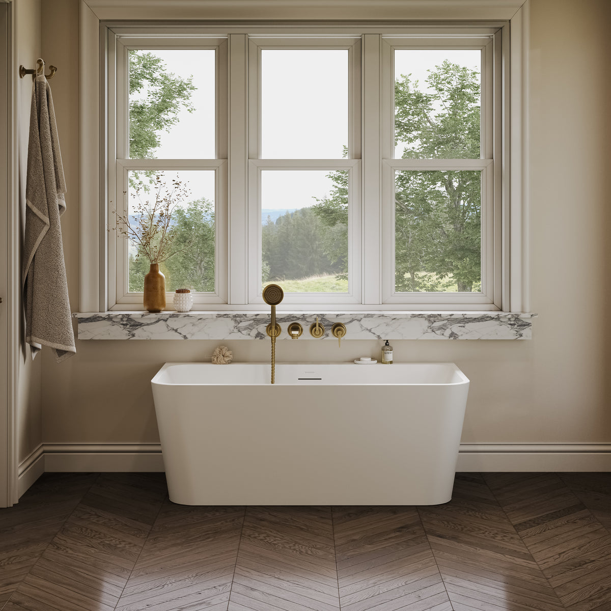 Denham Light White Freestanding Acrylic Bath 1500mm