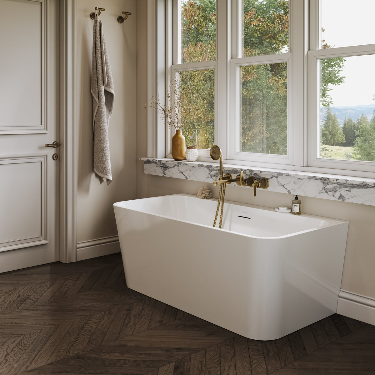 Denham Light White Freestanding Acrylic Bath 1500mm