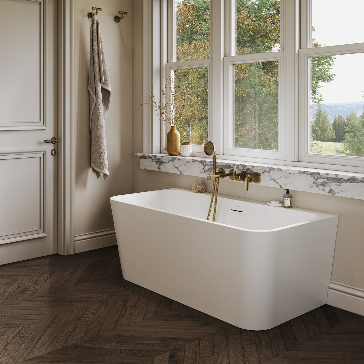 Denham Light White Freestanding Acrylic Bath 1500mm